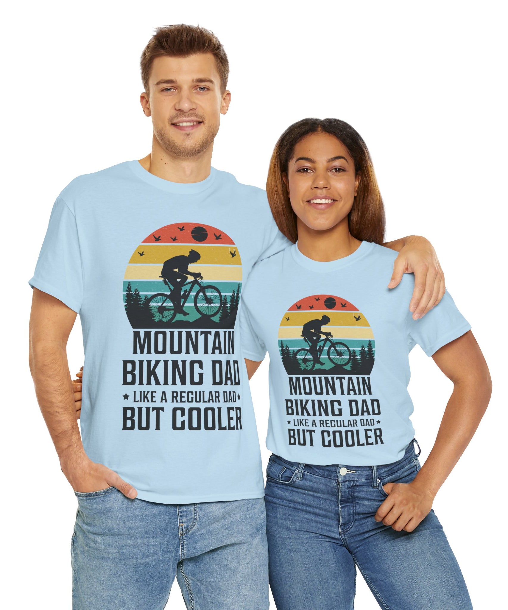 Retro Mountain Biking Dad Tee - Unique Gift Idea