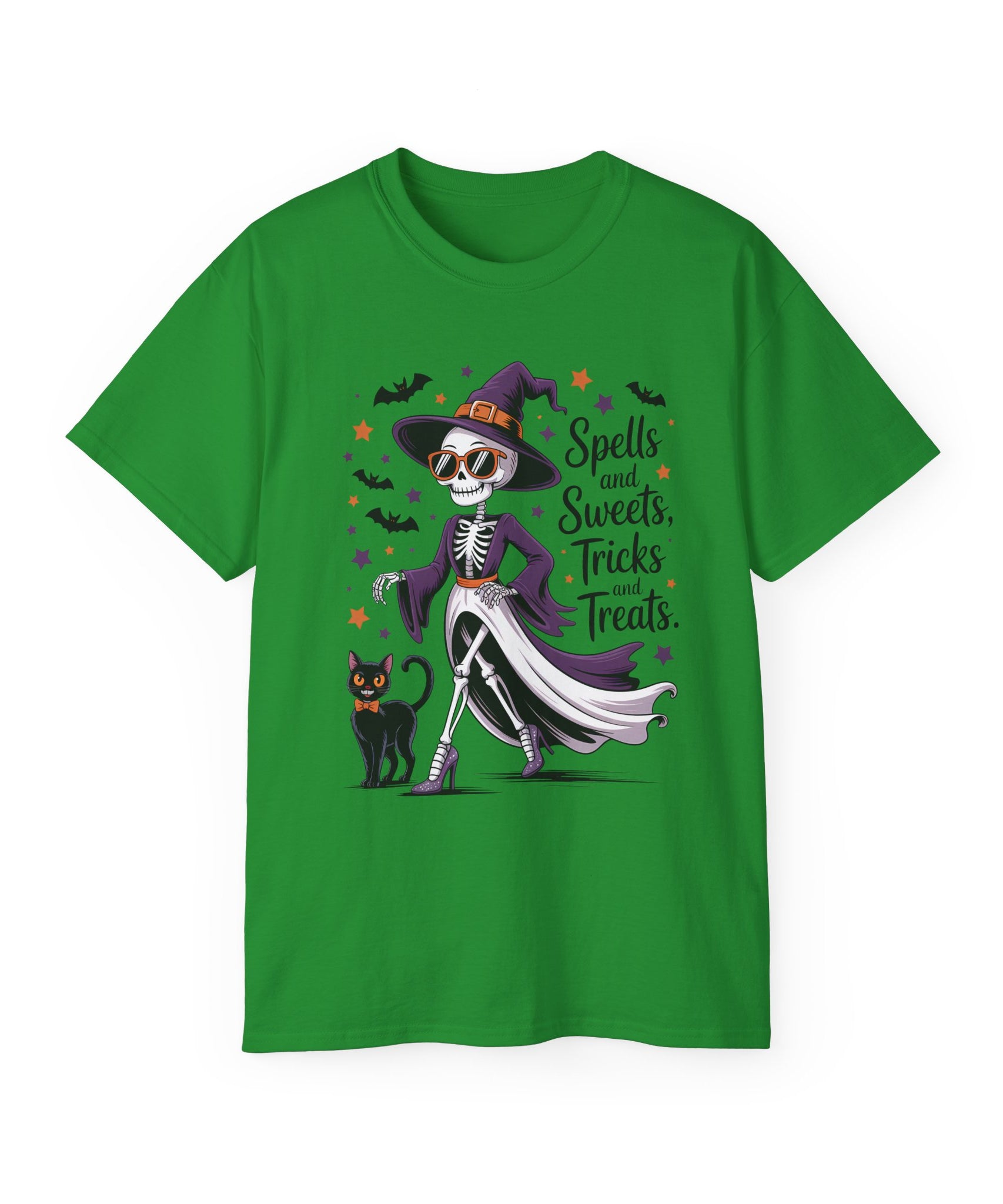 Spooky Skeleton Halloween Witch T-Shirt | Gallory Hive