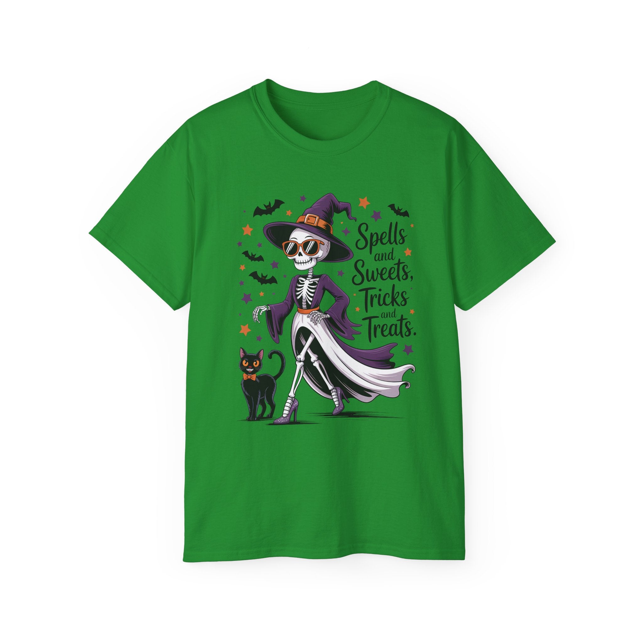 Spooky Skeleton Halloween Witch T-Shirt | Gallory Hive