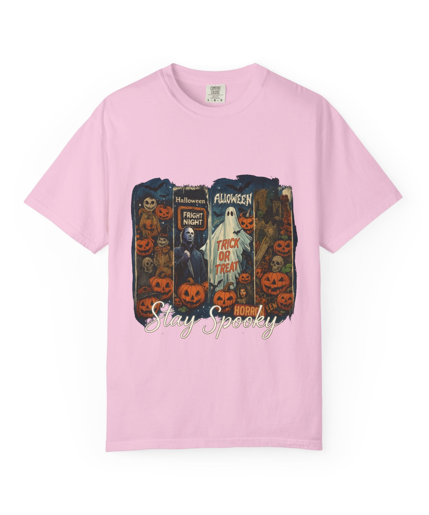 Stay Spooky Halloween Horror T-Shirt – Retro Slasher, Ghost, Pumpkins & Fright Night Design - Gallory Hive