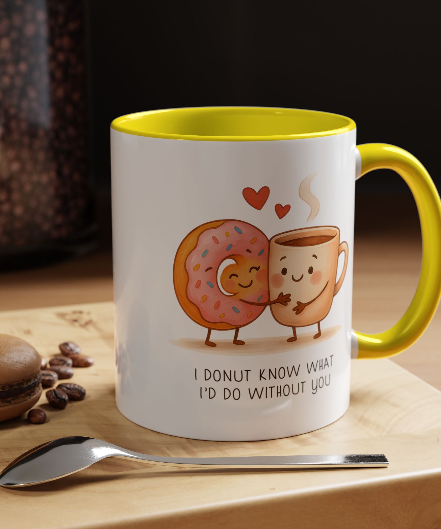 Cute Donut and Coffee Love Ceramic Mug | Gallory Hive