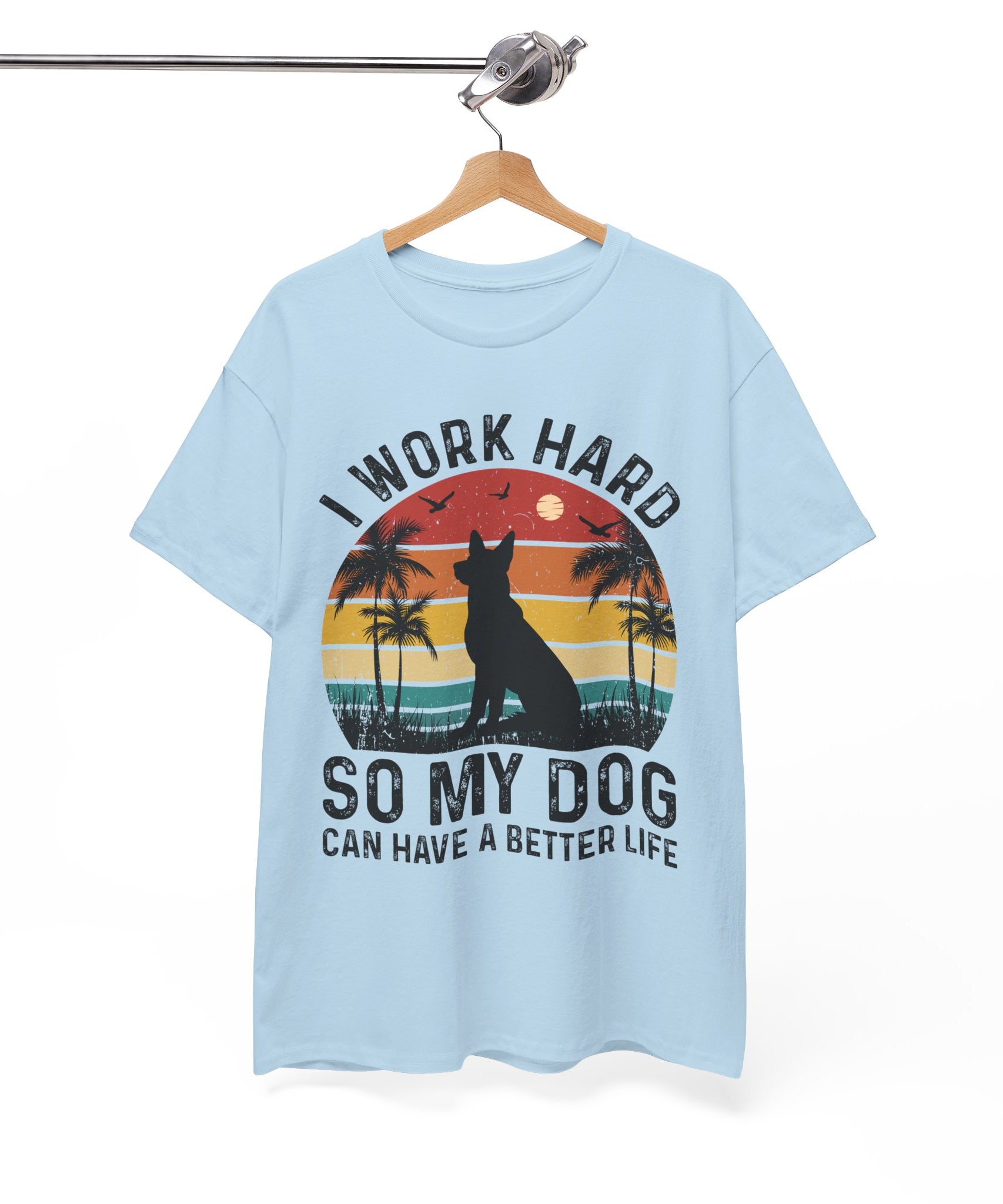 Retro Dog Lover Tee - Work Hard for My Pet