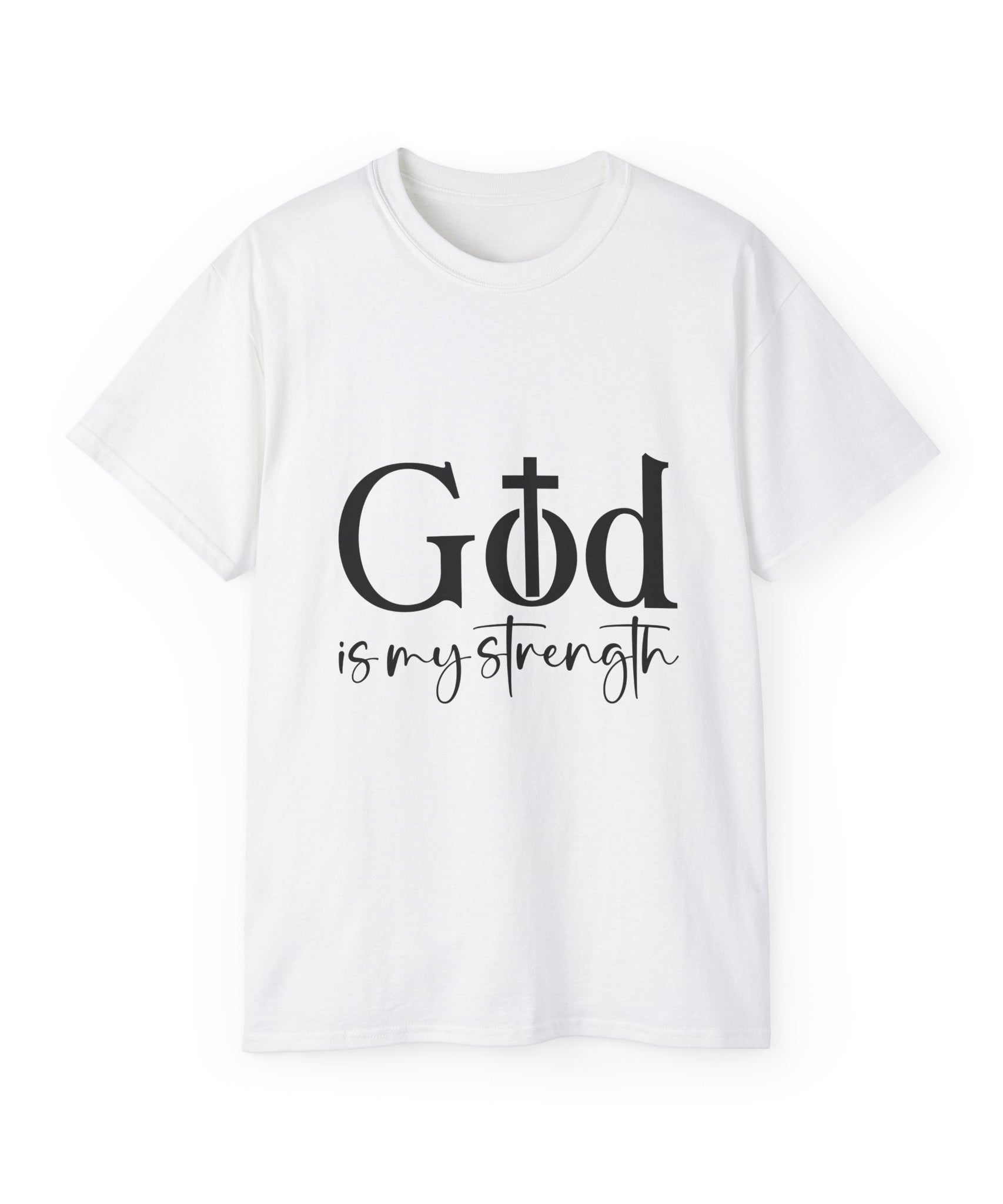 Unisex God is My Strength Tee - Inspirational Casual Wear, Christian T-Shirt, Motivational Gift, Faith-Based Apparel, Everyday Comfort