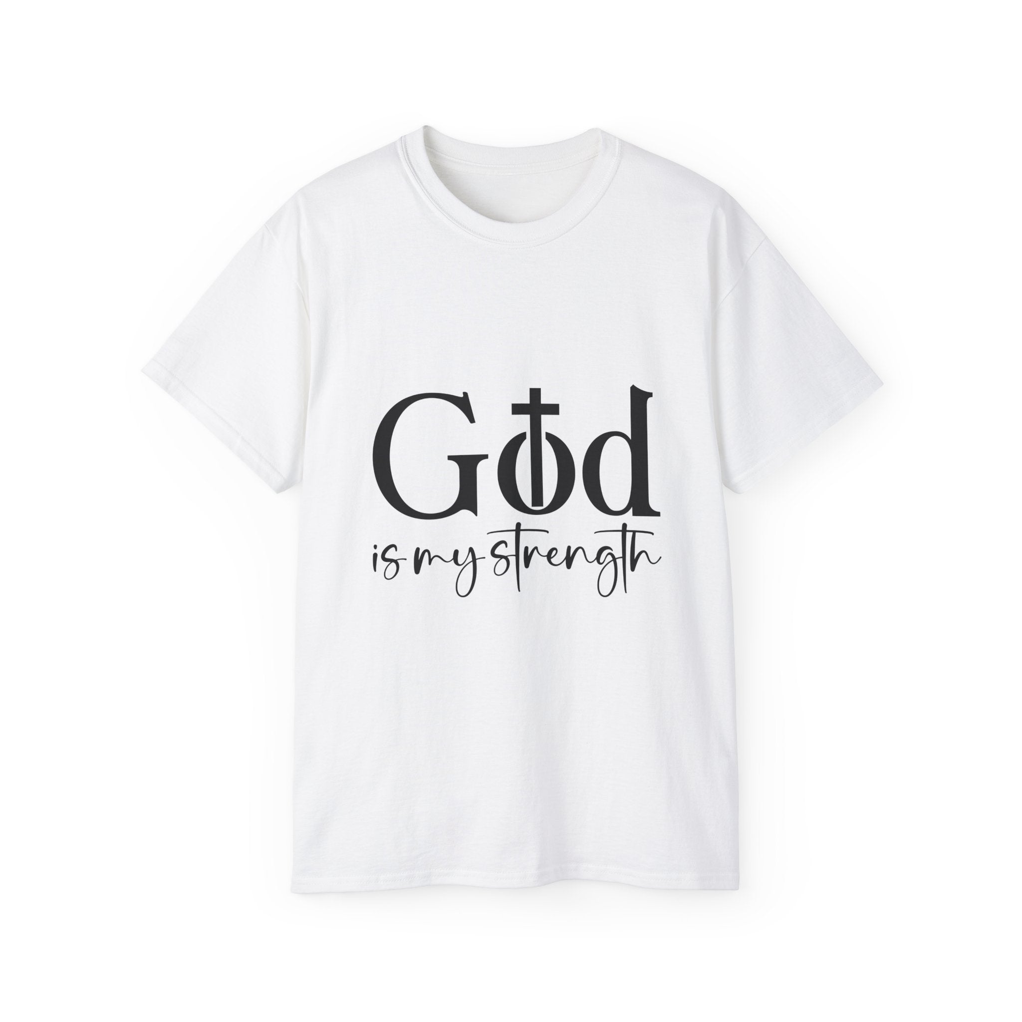Unisex God is My Strength Tee - Inspirational Casual Wear, Christian T-Shirt, Motivational Gift, Faith-Based Apparel, Everyday Comfort