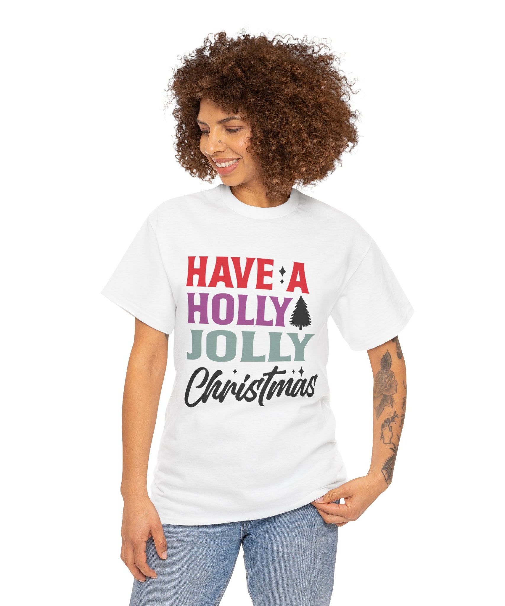 Festive Holly Jolly Christmas Graphic Tee | Gallory Hive