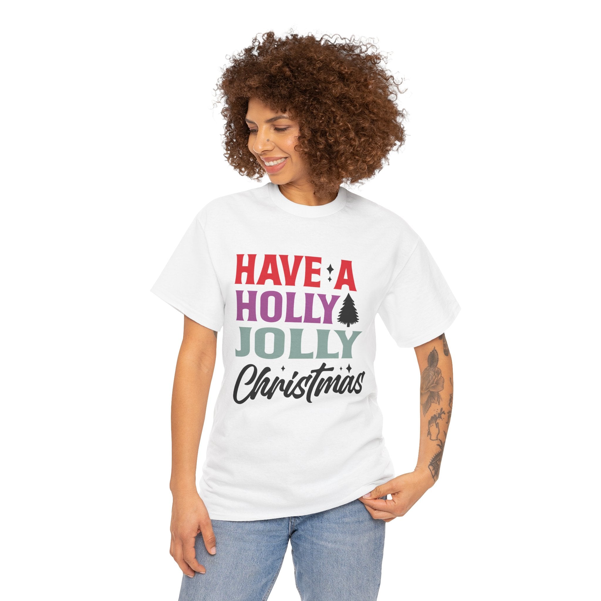 Festive Holly Jolly Christmas Graphic Tee | Gallory Hive