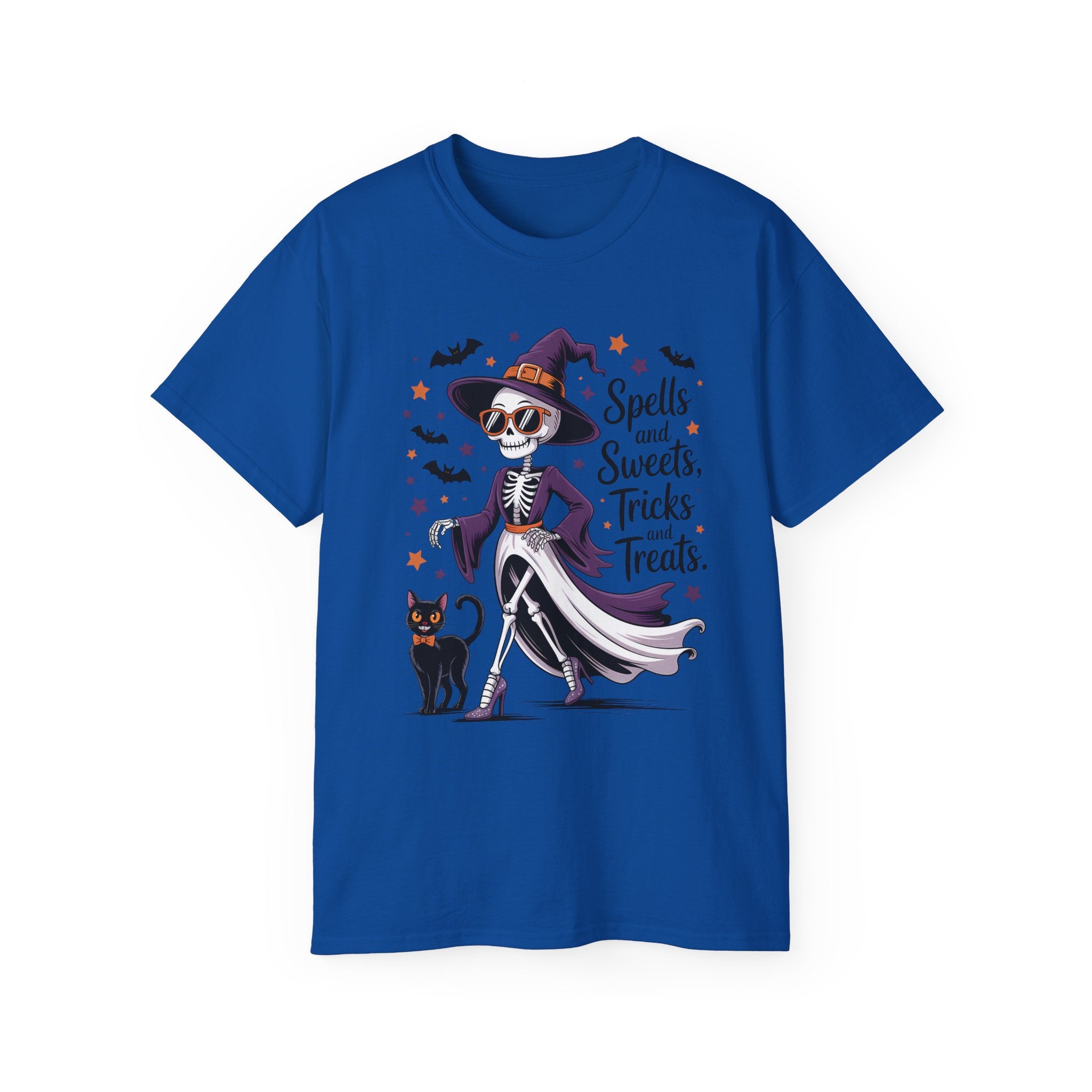 Spooky Skeleton Halloween Witch T-Shirt