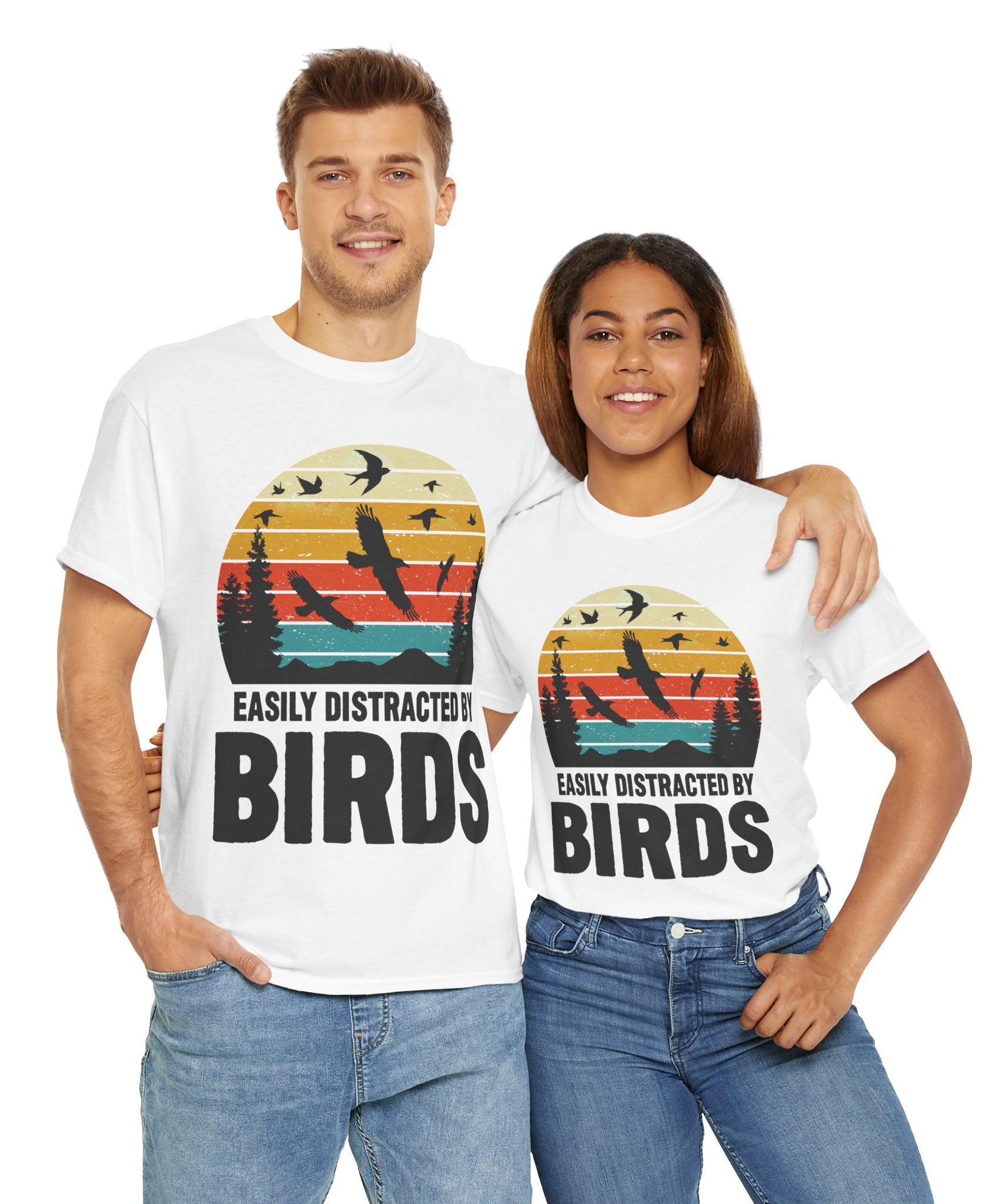 Retro Birds Lover Tee - Distracted Design