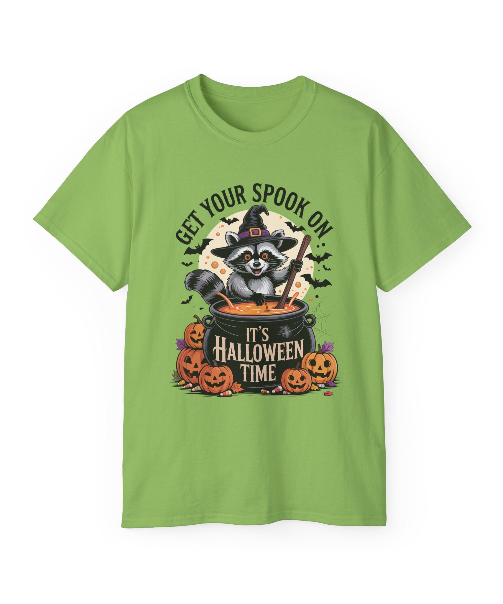 Halloween Raccoon Tee - Spook On Witch Design | Gallory Hive