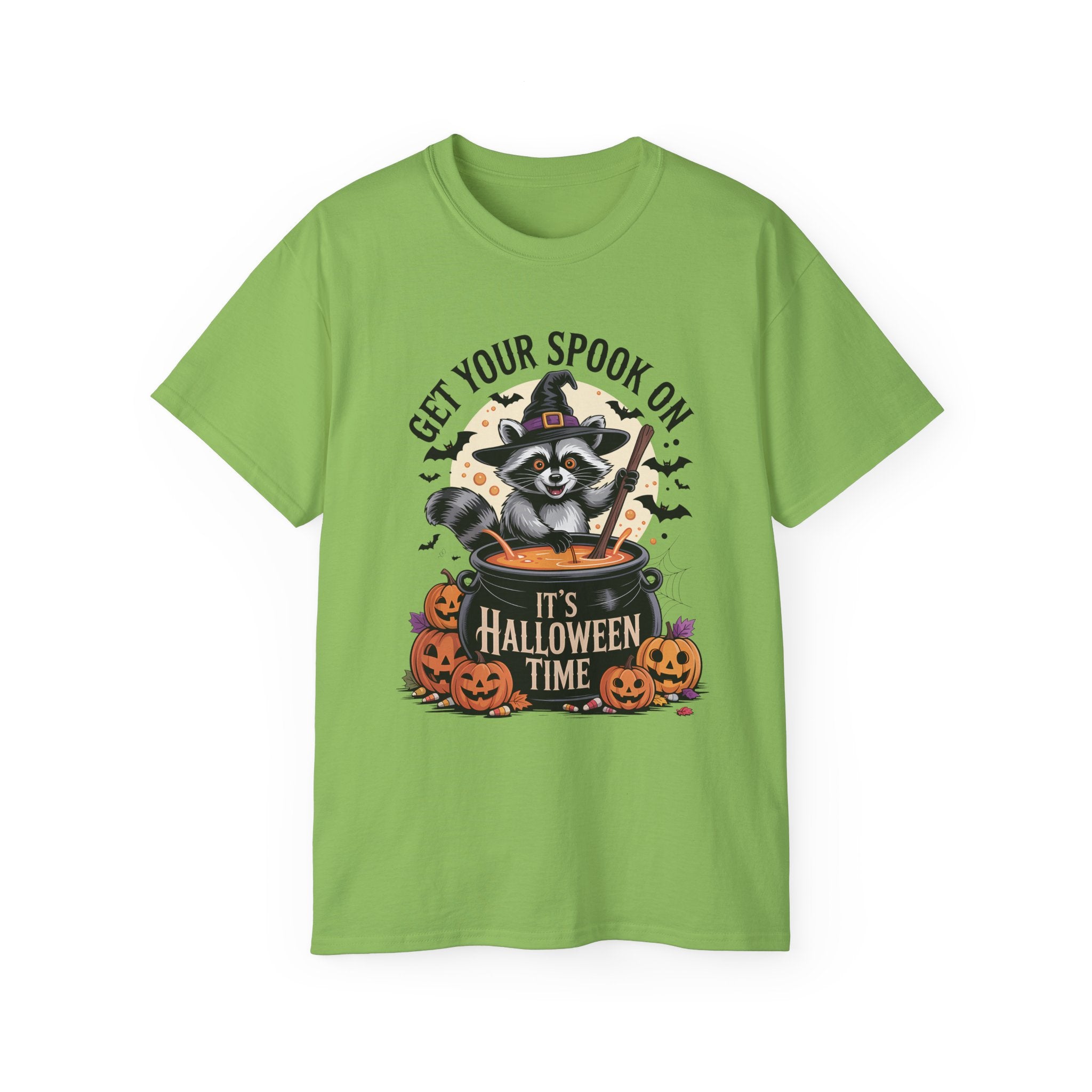 Halloween Raccoon Tee - Spook On Witch Design | Gallory Hive