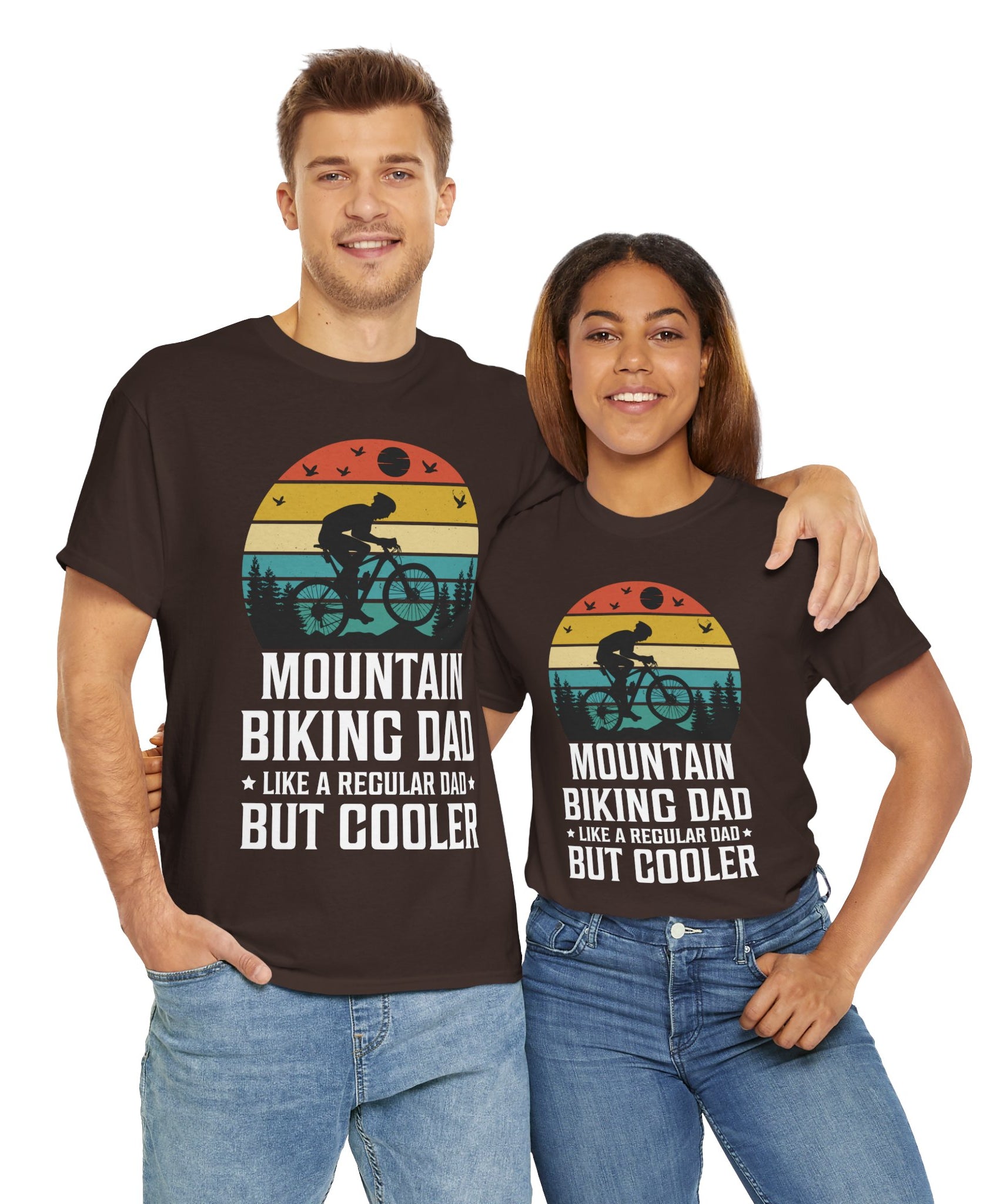 Retro Mountain Biking Dad Tee - Unique Gift Idea