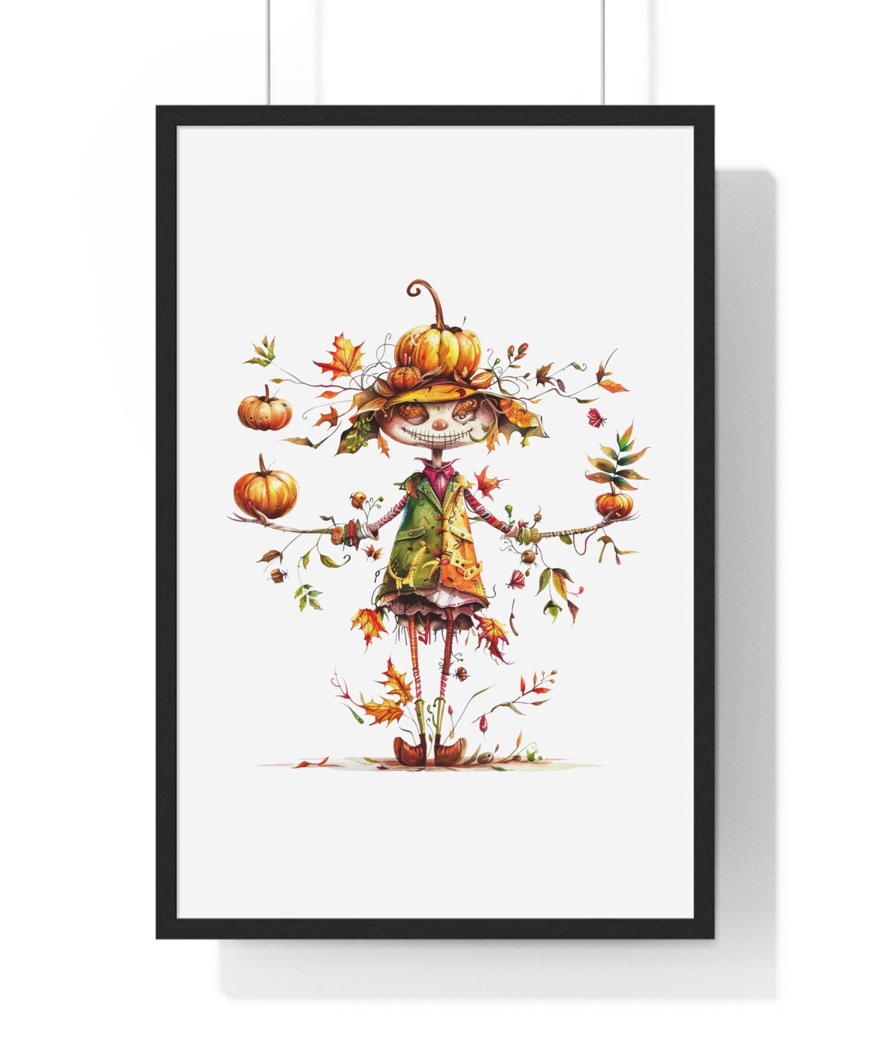 Pumpkin Patch Pal – Whimsical Autumn Wooden Framed Wall Art