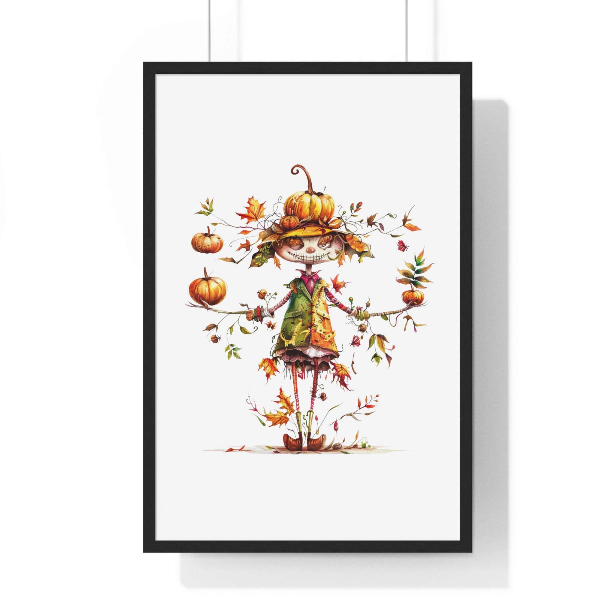Pumpkin Patch Pal – Whimsical Autumn Wooden Framed Wall Art
