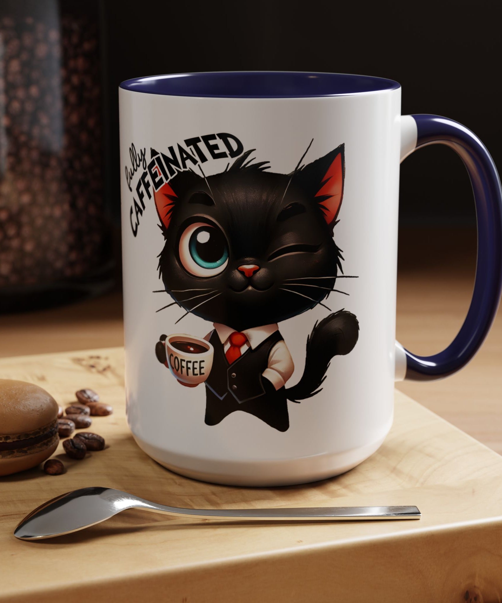 Cute Black Cat Accent Coffee Mug  Gallory Hive