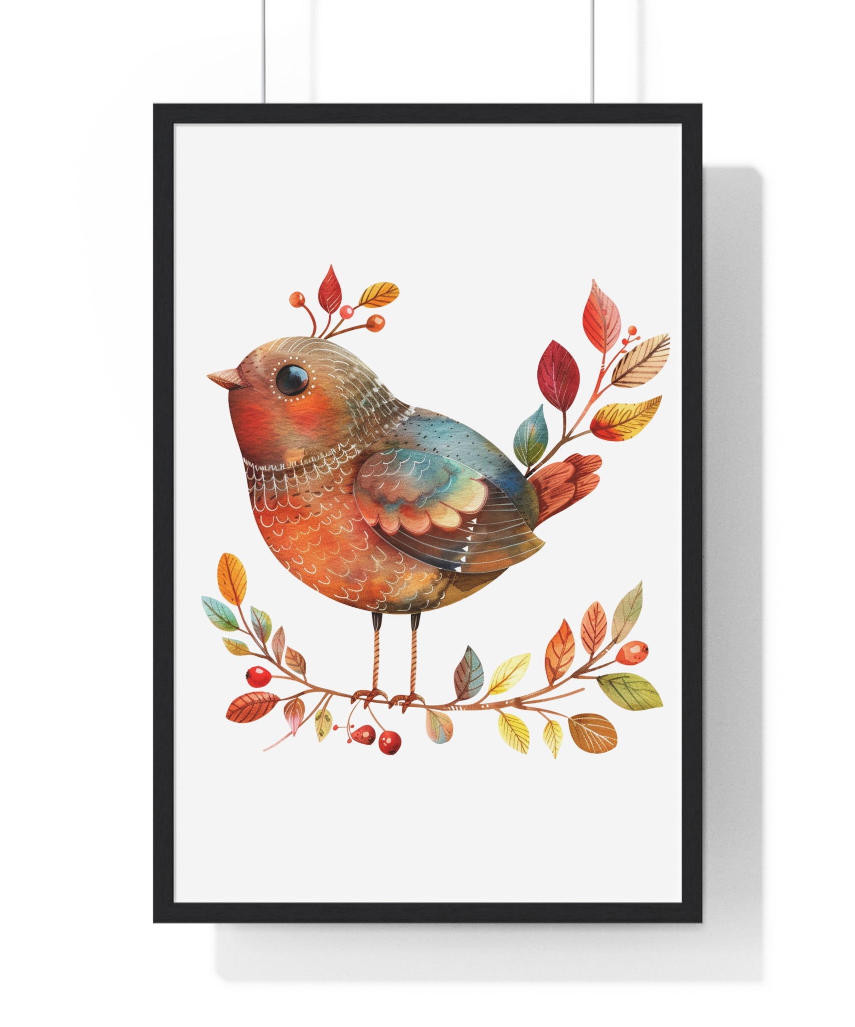 Autumn Perch – Whimsical Bird Wall Art Decor | Gallory Hive