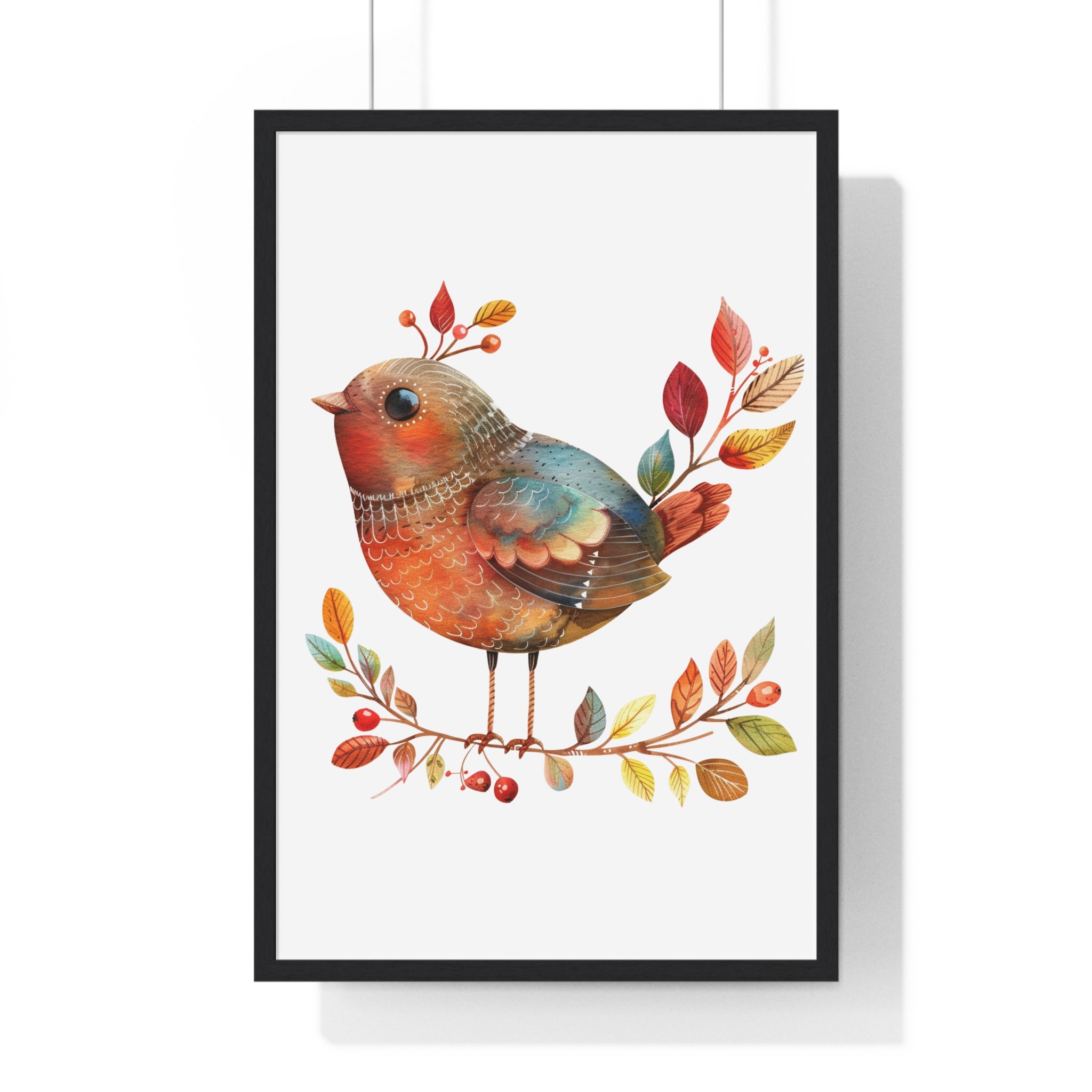 Autumn Perch – Whimsical Bird Wall Art Decor | Gallory Hive