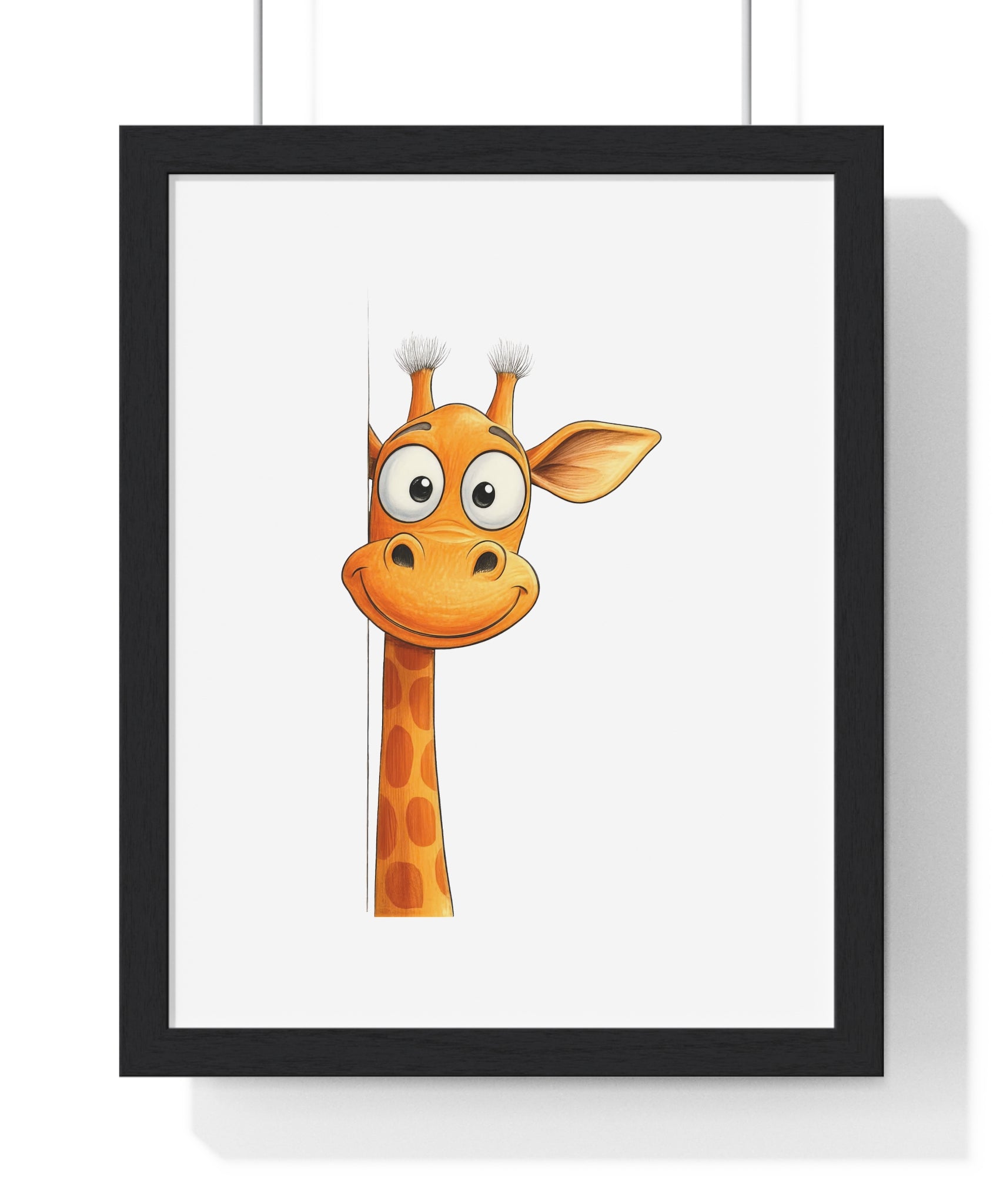 Smiling Giraffe Wooden Frame Wall Décor