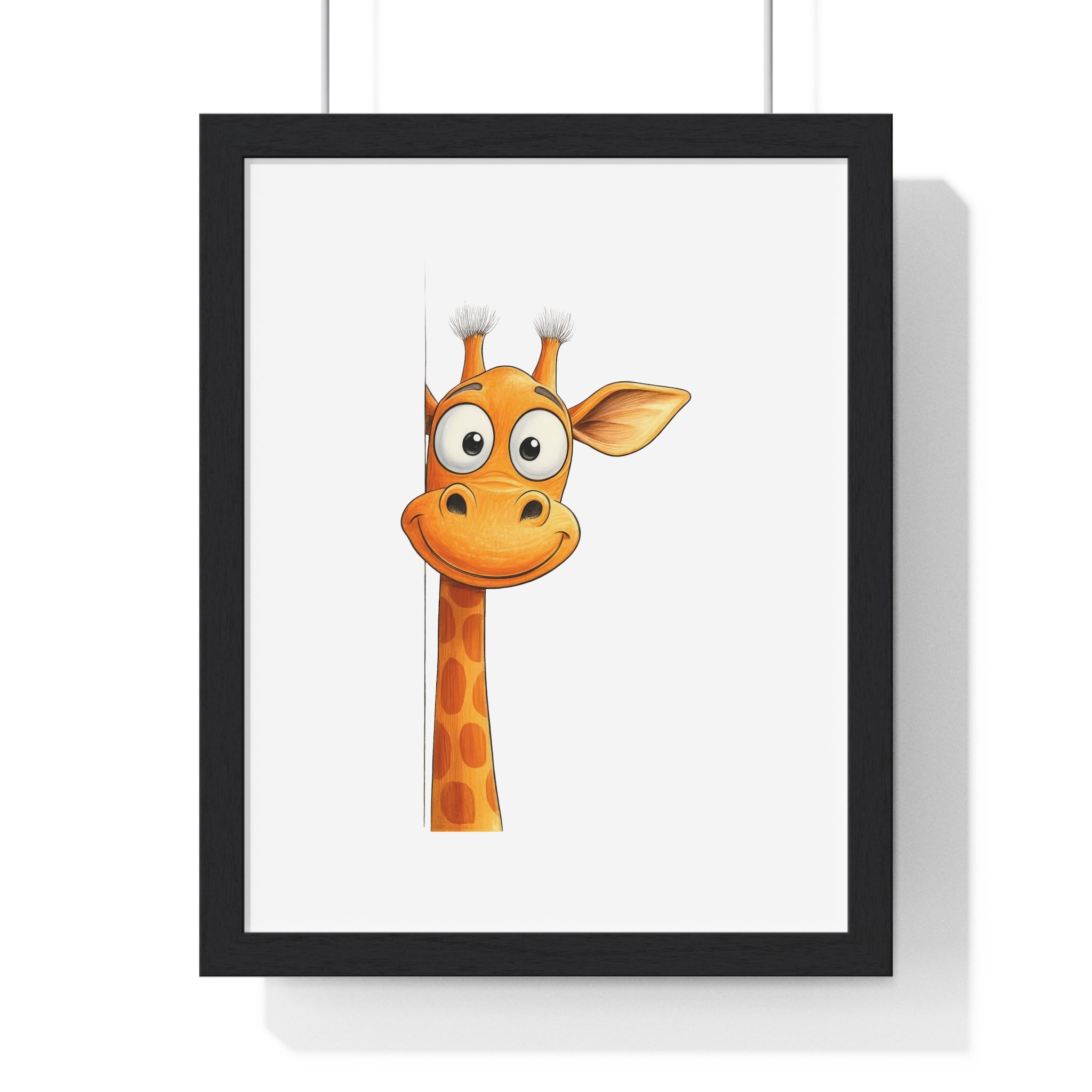 Smiling Giraffe Wooden Frame Wall Décor