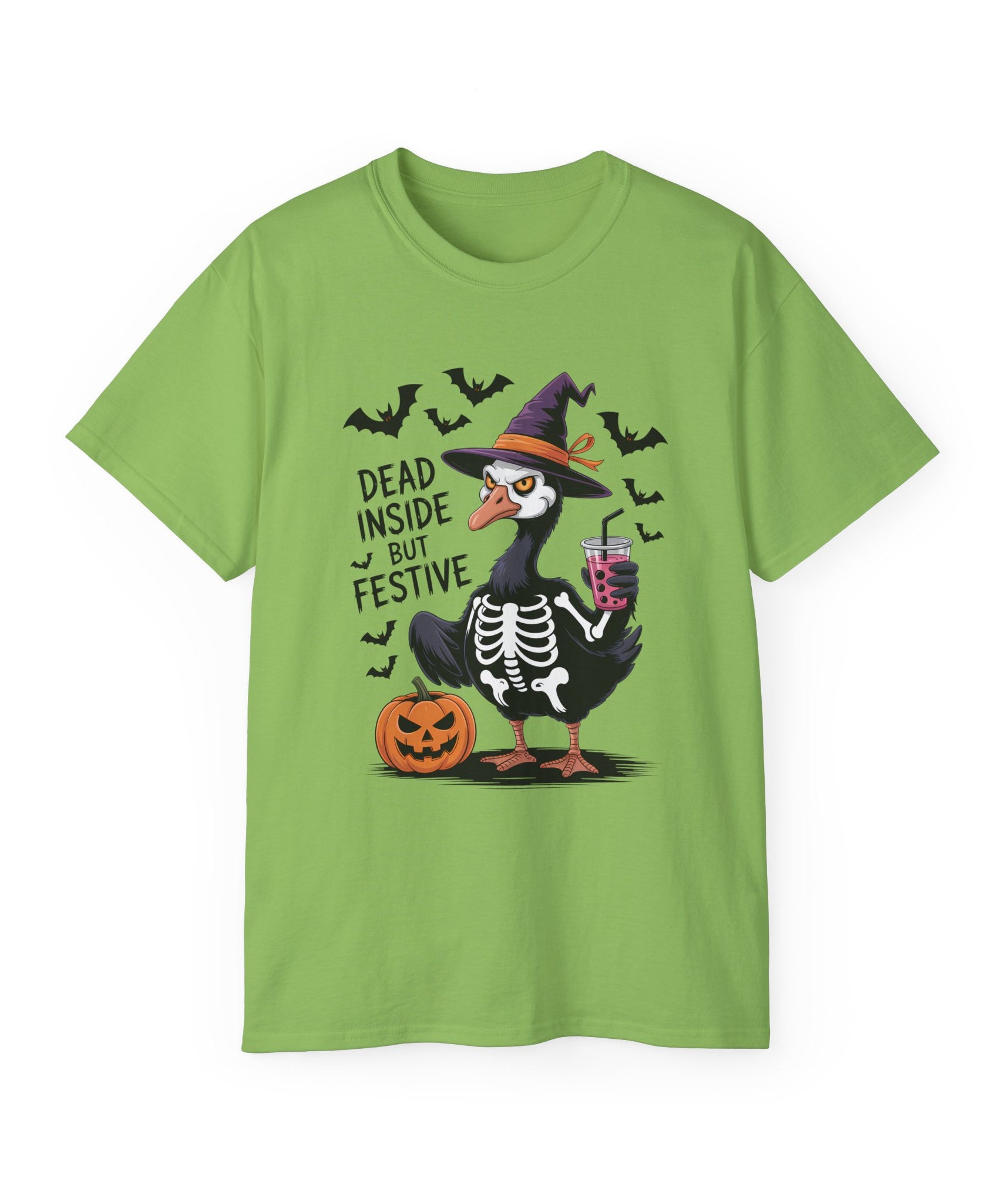 Halloween Skeleton Goose Tee - Festive T-Shirt | Gallory Hive
