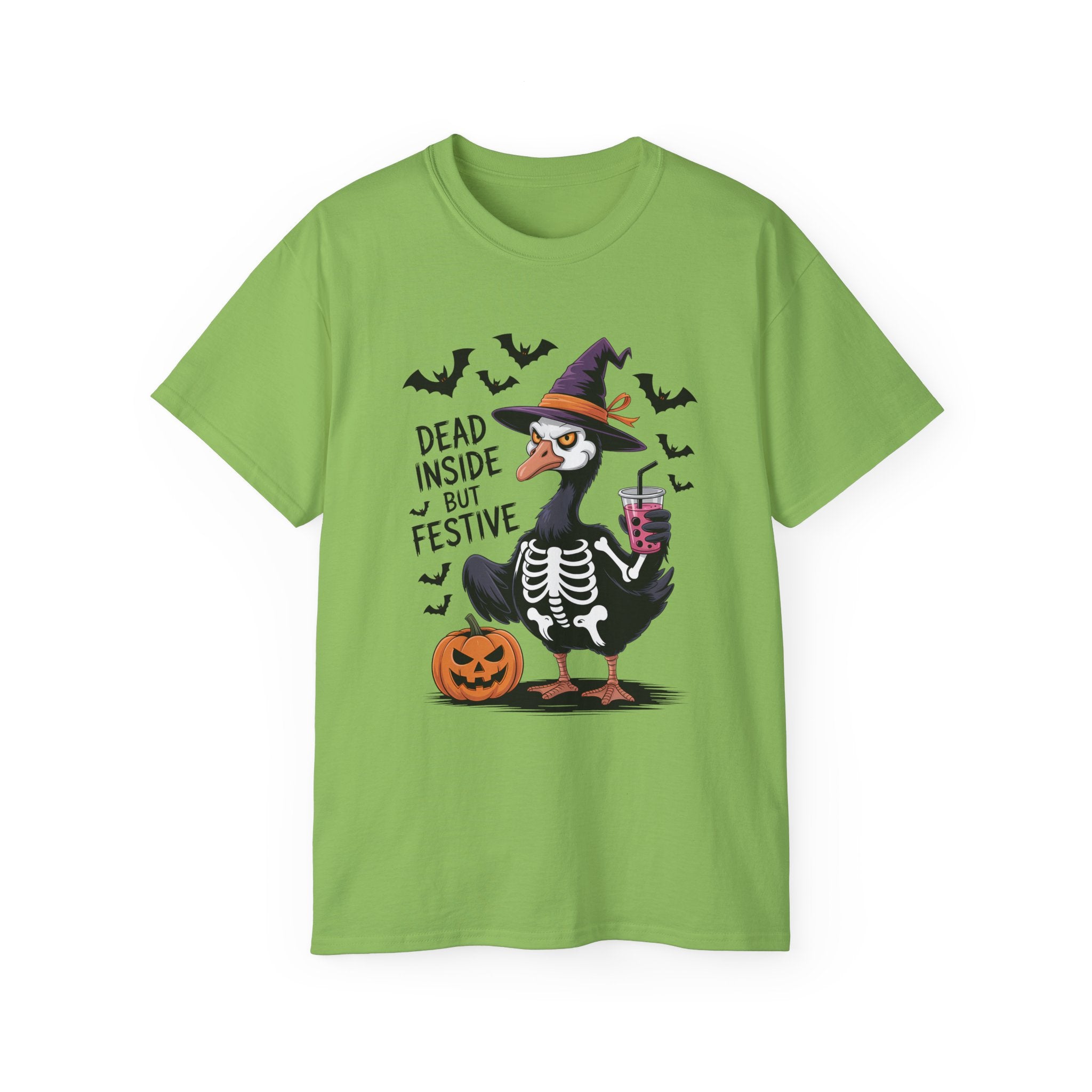 Halloween Skeleton Goose Tee - Festive T-Shirt | Gallory Hive