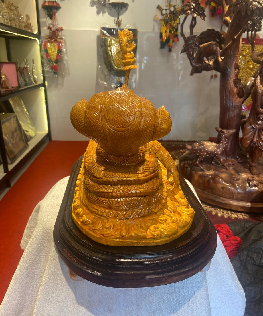 Handmade Anantha Shayanam God Padmanabha Wooden Sculpture | Gallory Hive