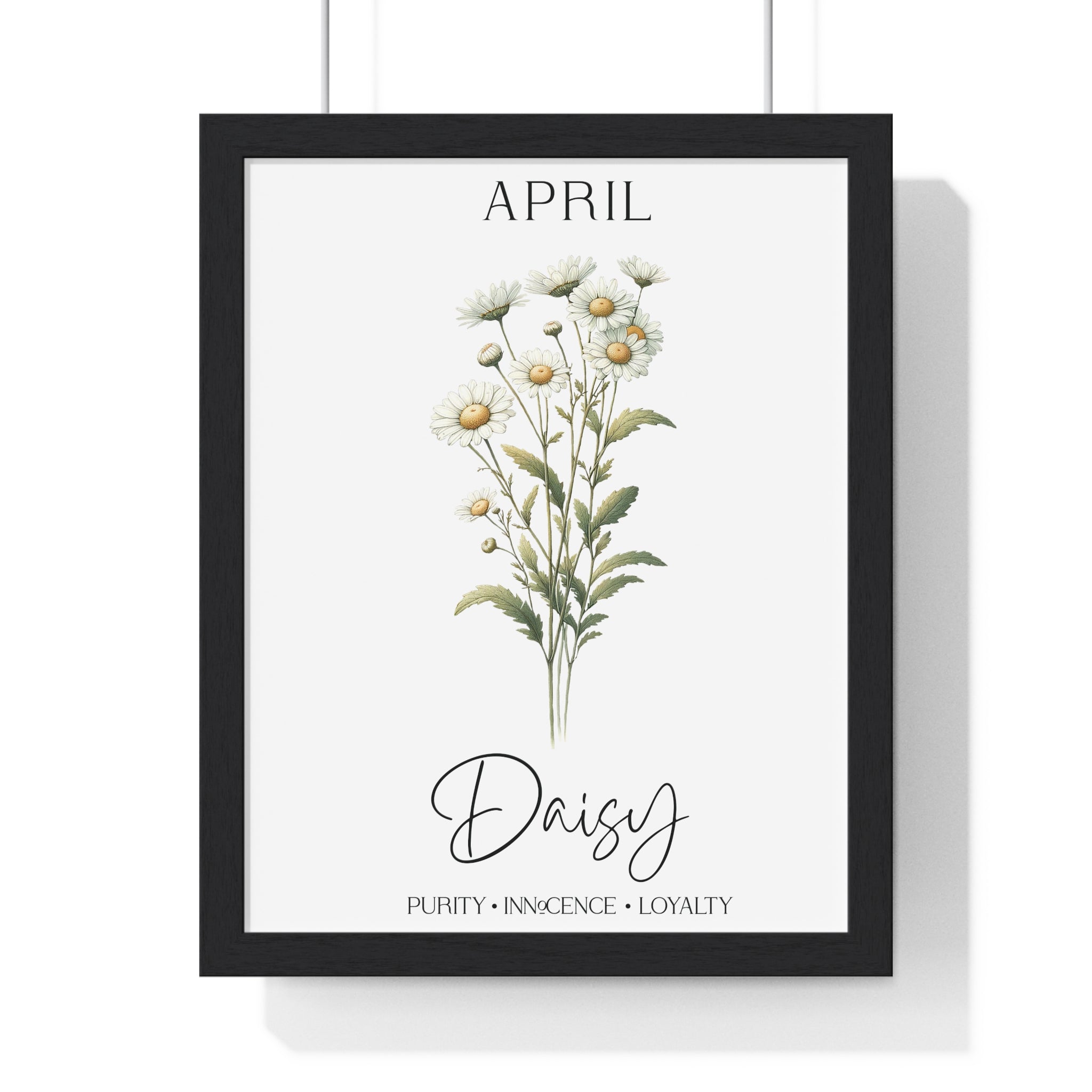 April Month Birth Flower Art – Daisy in Wood Frame | Gallory Hive