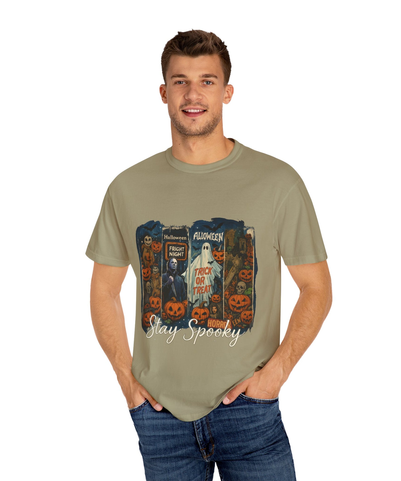 Stay Spooky Halloween Horror T-Shirt – Retro Slasher, Ghost, Pumpkins & Fright Night Design - Gallory Hive