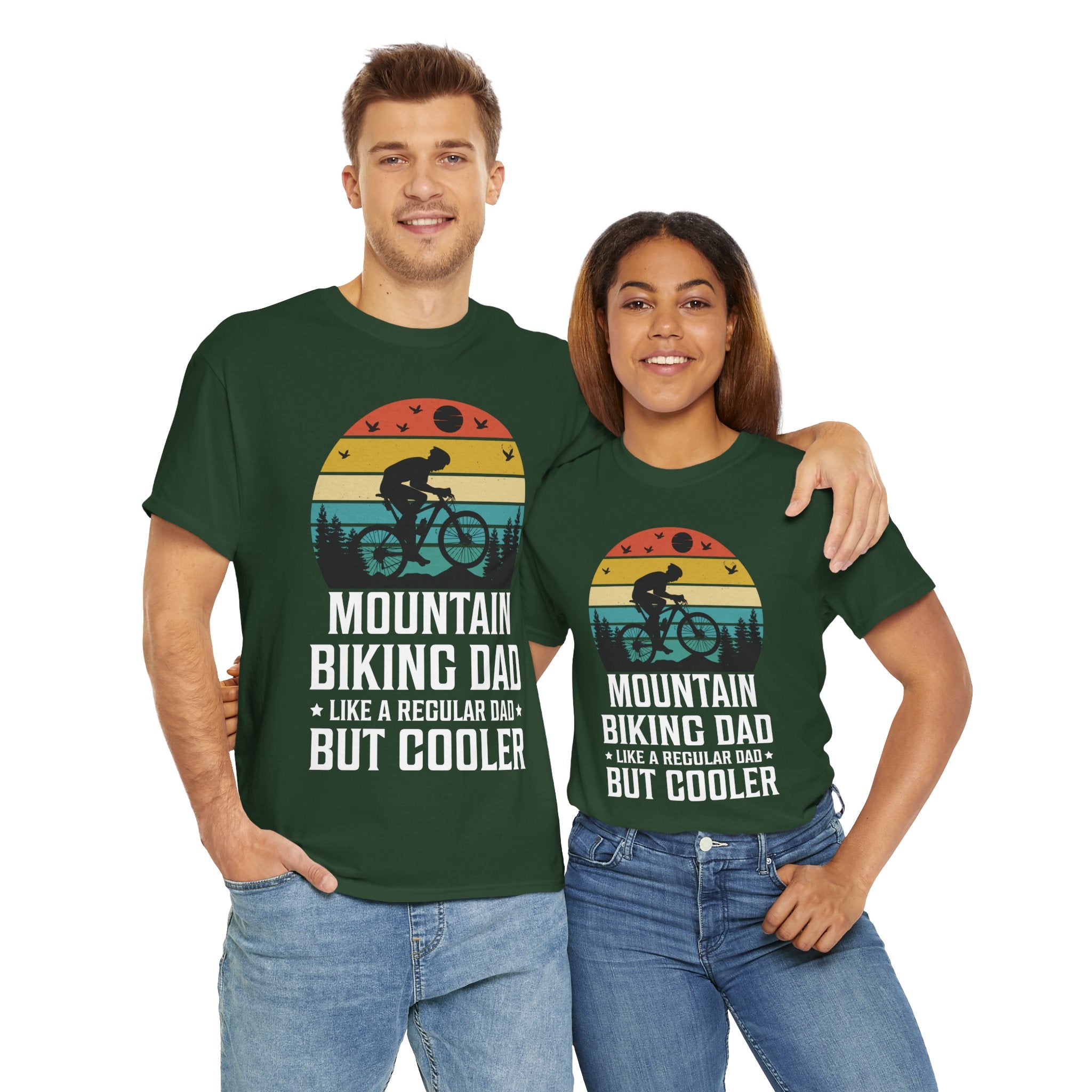 Retro Mountain Biking Dad Tee - Unique Gift Idea