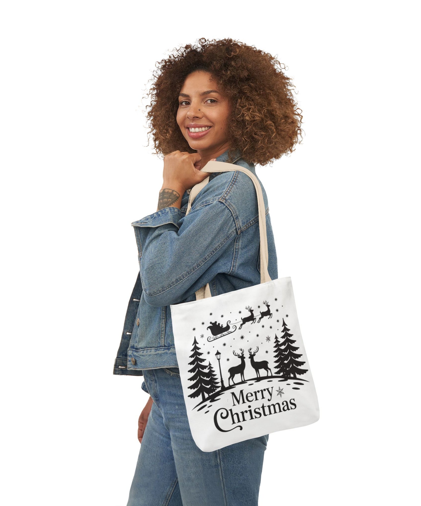 Merry Christmas Reindeer & Palm Trees Tote Bag