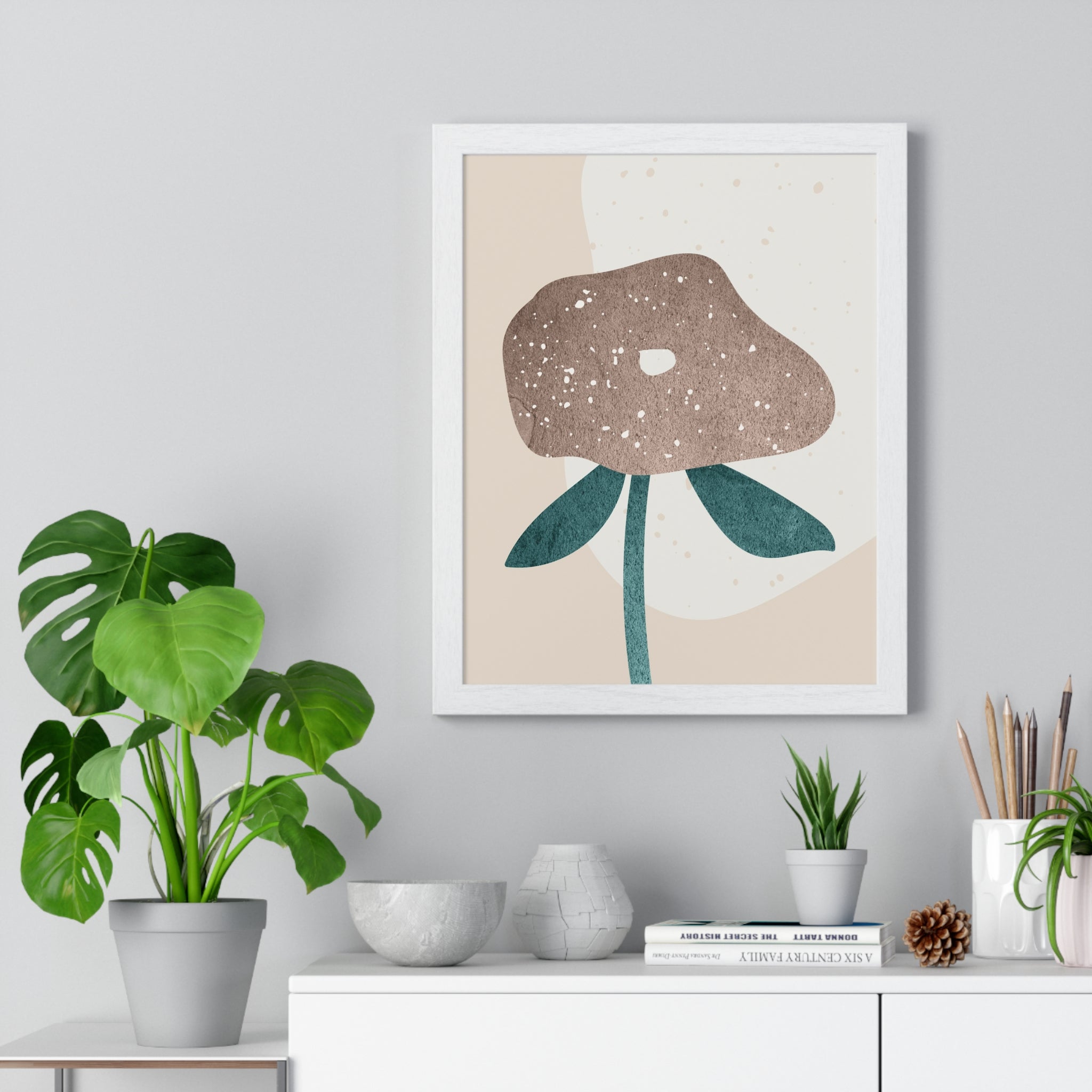 Stylish Modern Botanical Leaf Art on Premium Wooden Frames – Museum Matte Poster Prints