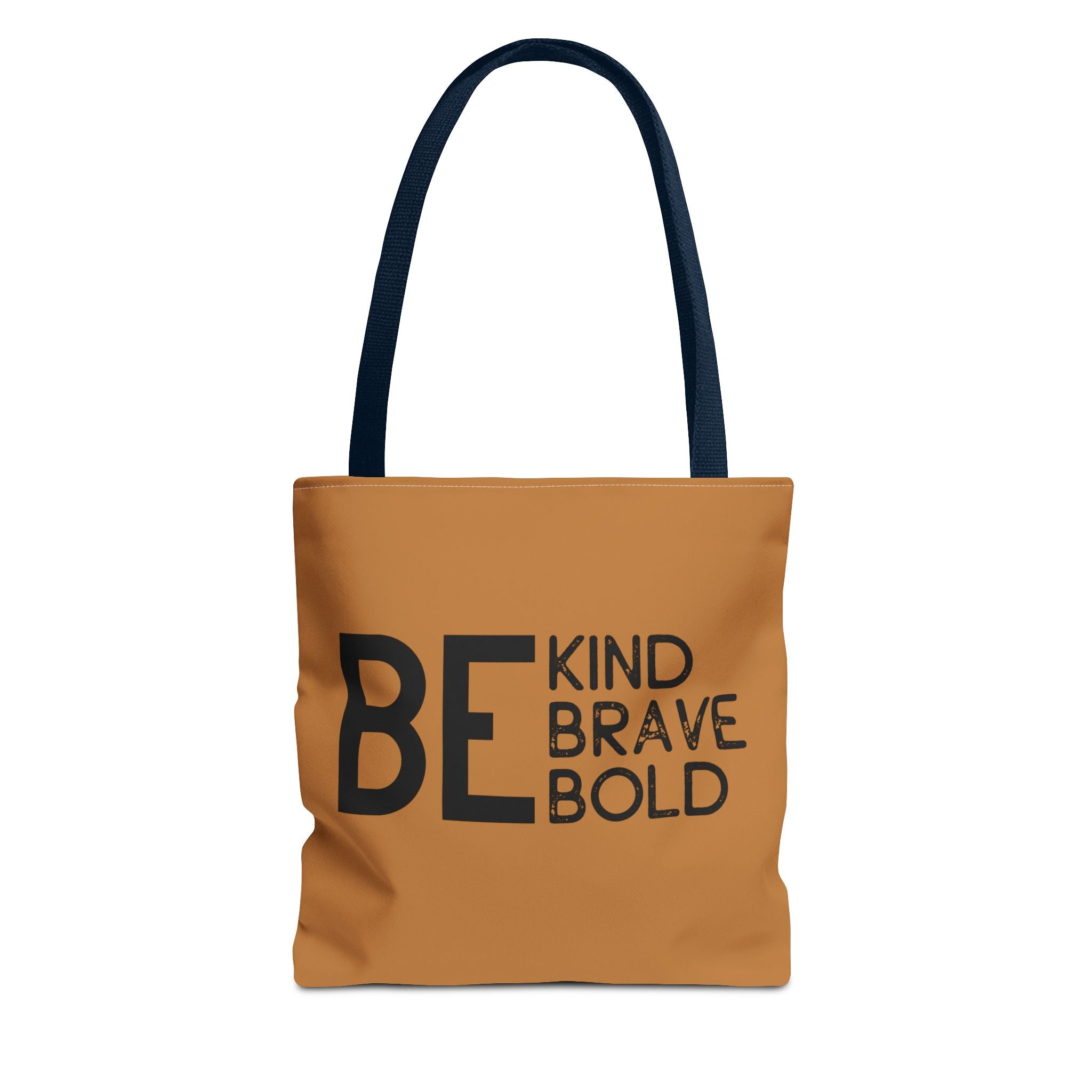 Inspirational Tote Bag - Be Kind Brave Bold - Eco-Friendly Carryall - Light Brown