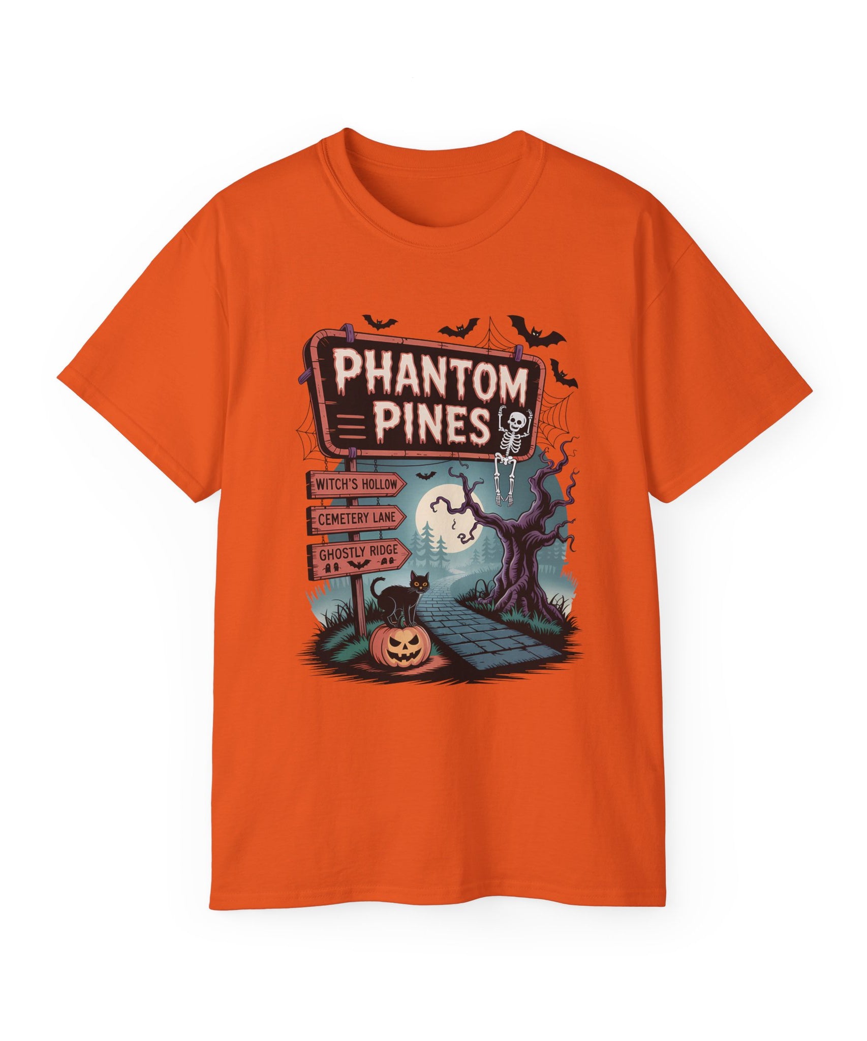 Halloween Phantom Pines Spooky Skeleton Tee | Gallory Hive