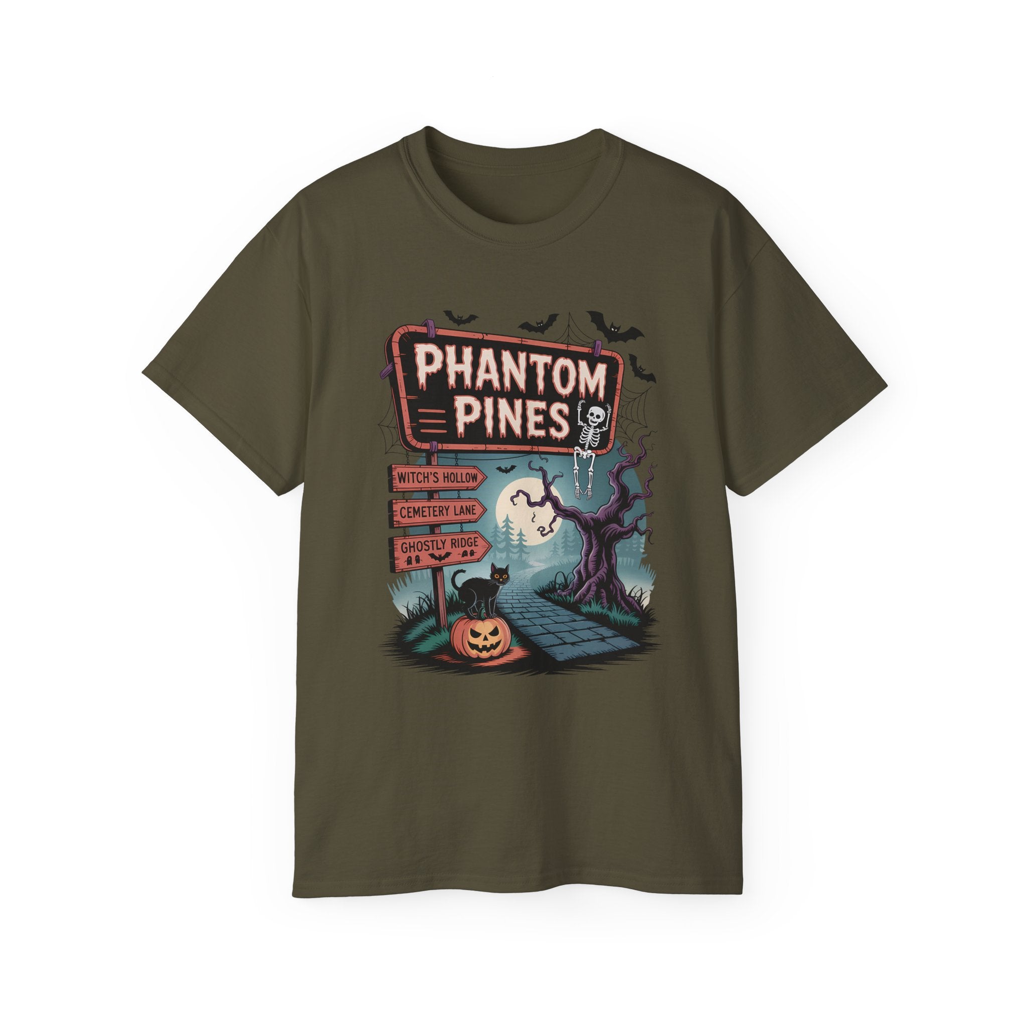Halloween Phantom Pines Spooky Skeleton Tee | Gallory Hive