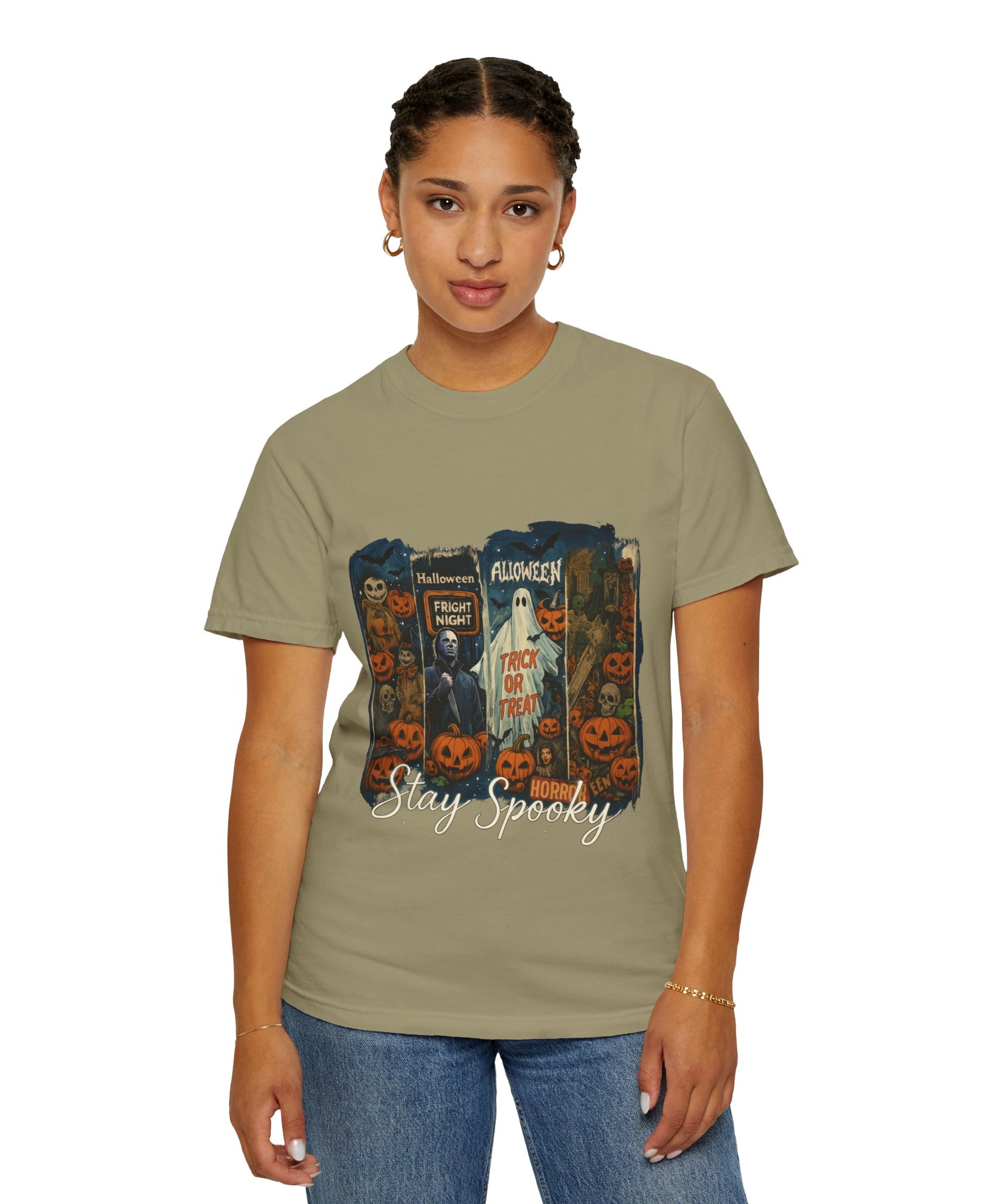 Stay Spooky Halloween Horror T-Shirt – Retro Slasher, Ghost, Pumpkins & Fright Night Design - Gallory Hive
