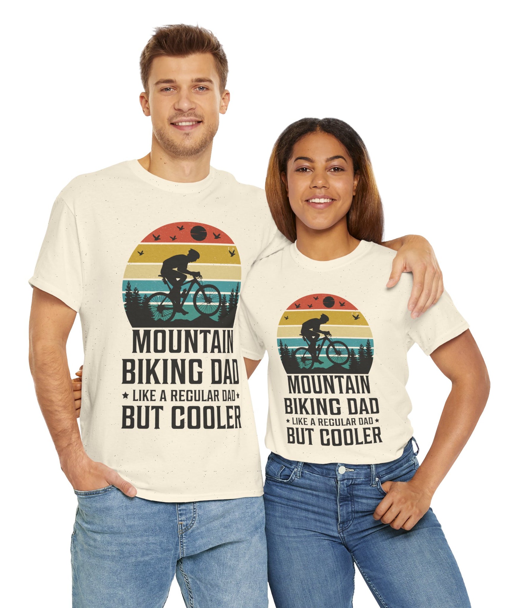 Retro Mountain Biking Dad Tee - Unique Gift Idea