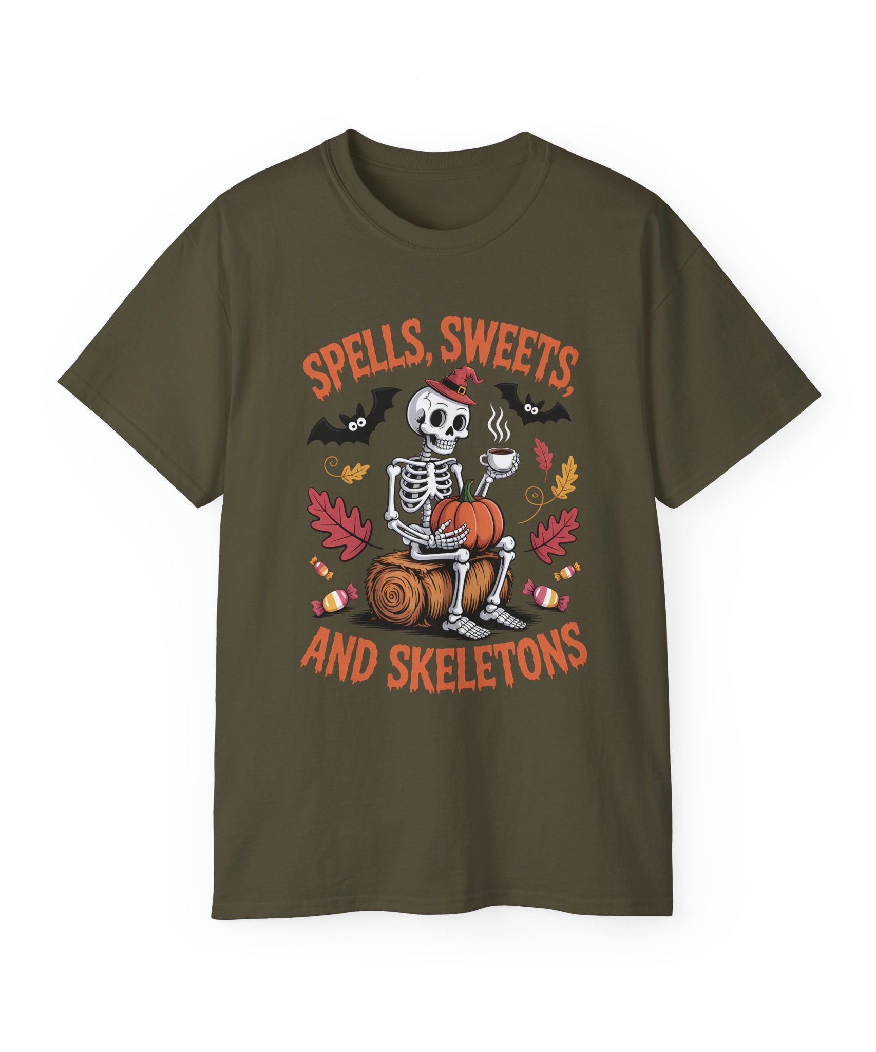 Cute Skeleton Witch Halloween T-Shirt | Gallory Hive
