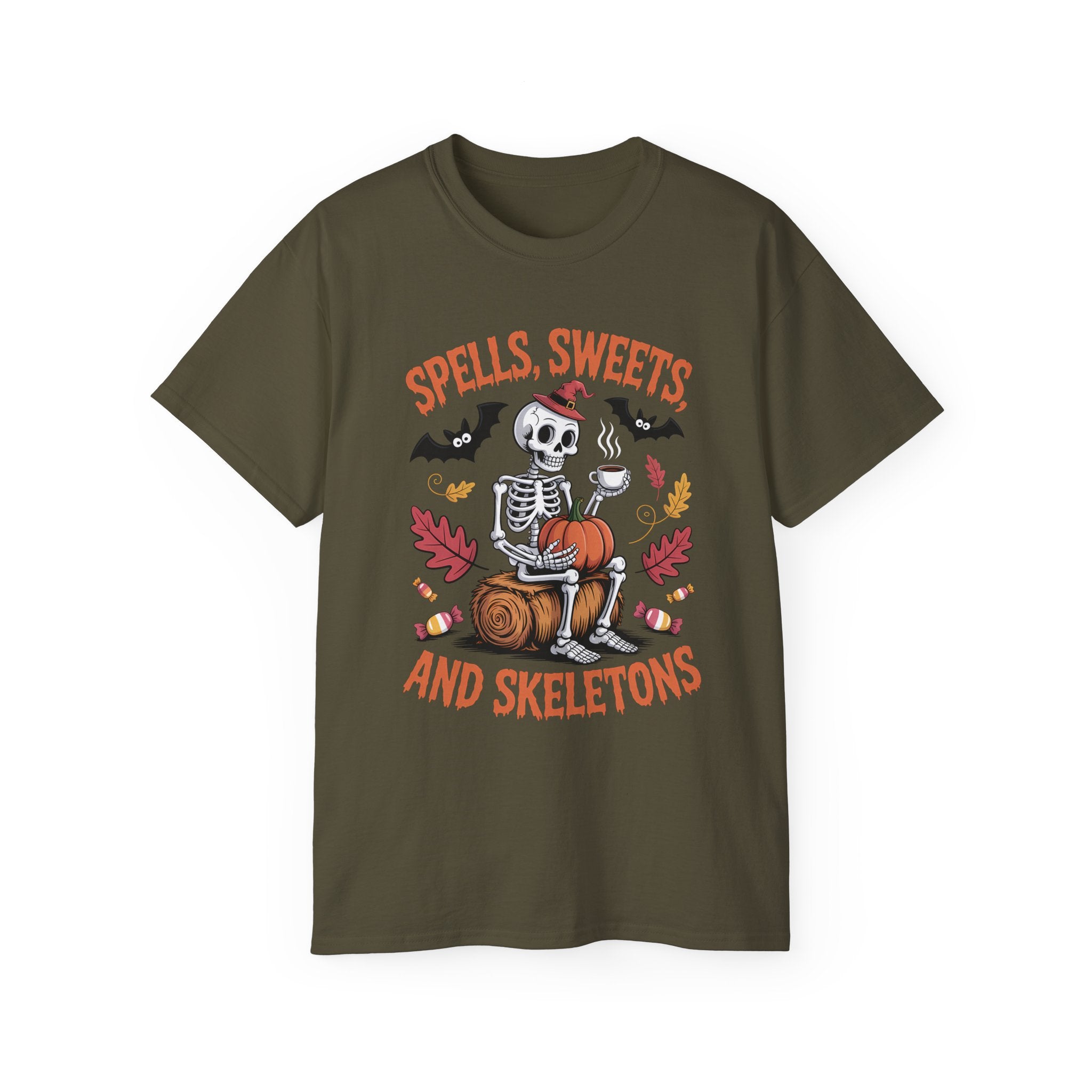 Cute Skeleton Witch Halloween T-Shirt | Gallory Hive