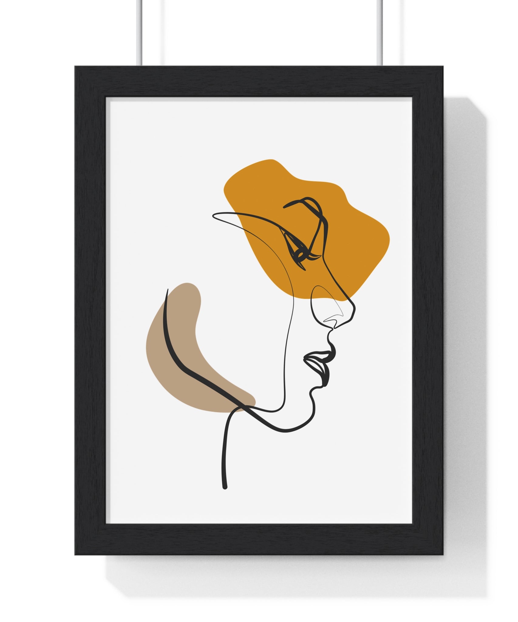 Abstract Profile Line Art – Framed Face Print