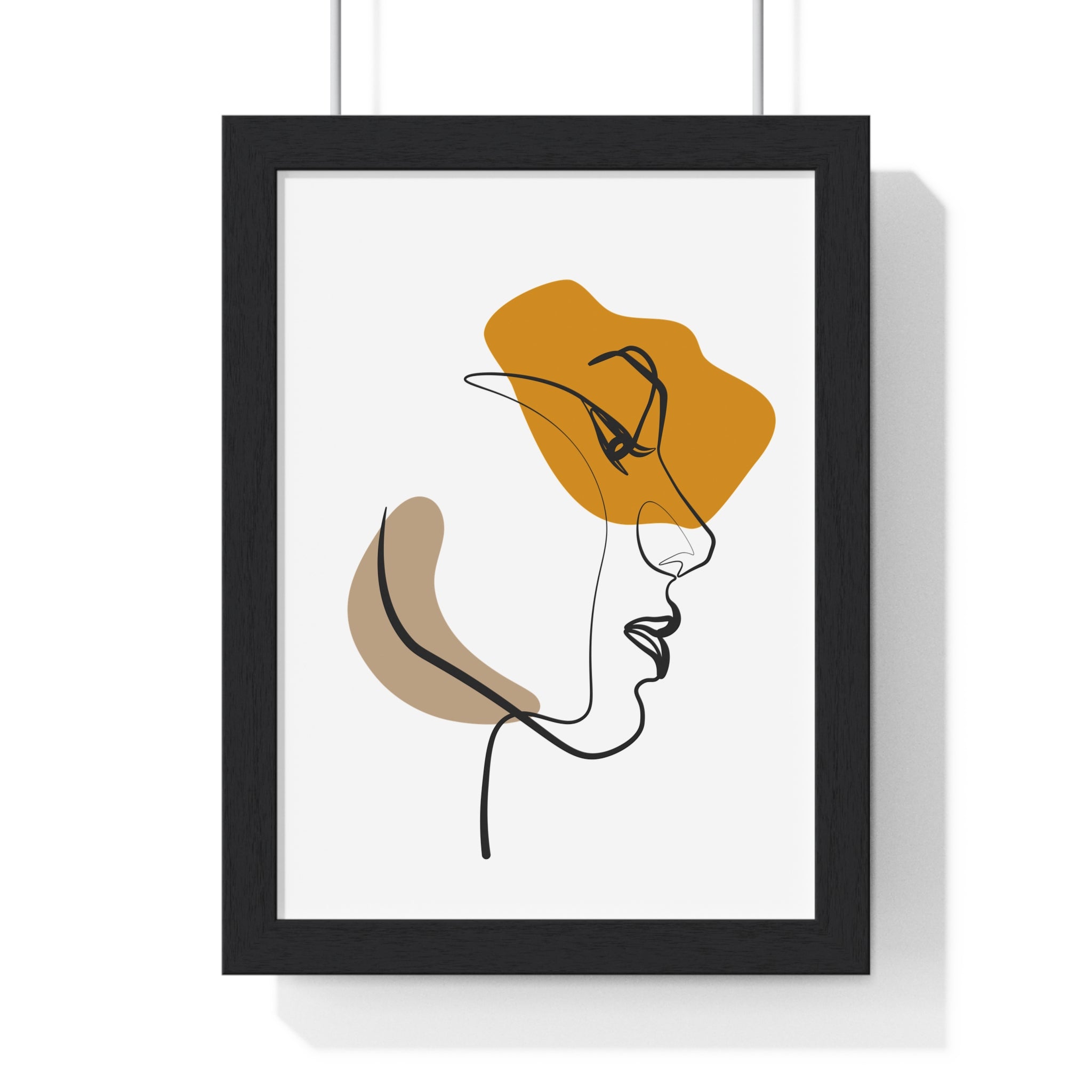 Abstract Profile Line Art – Framed Face Print