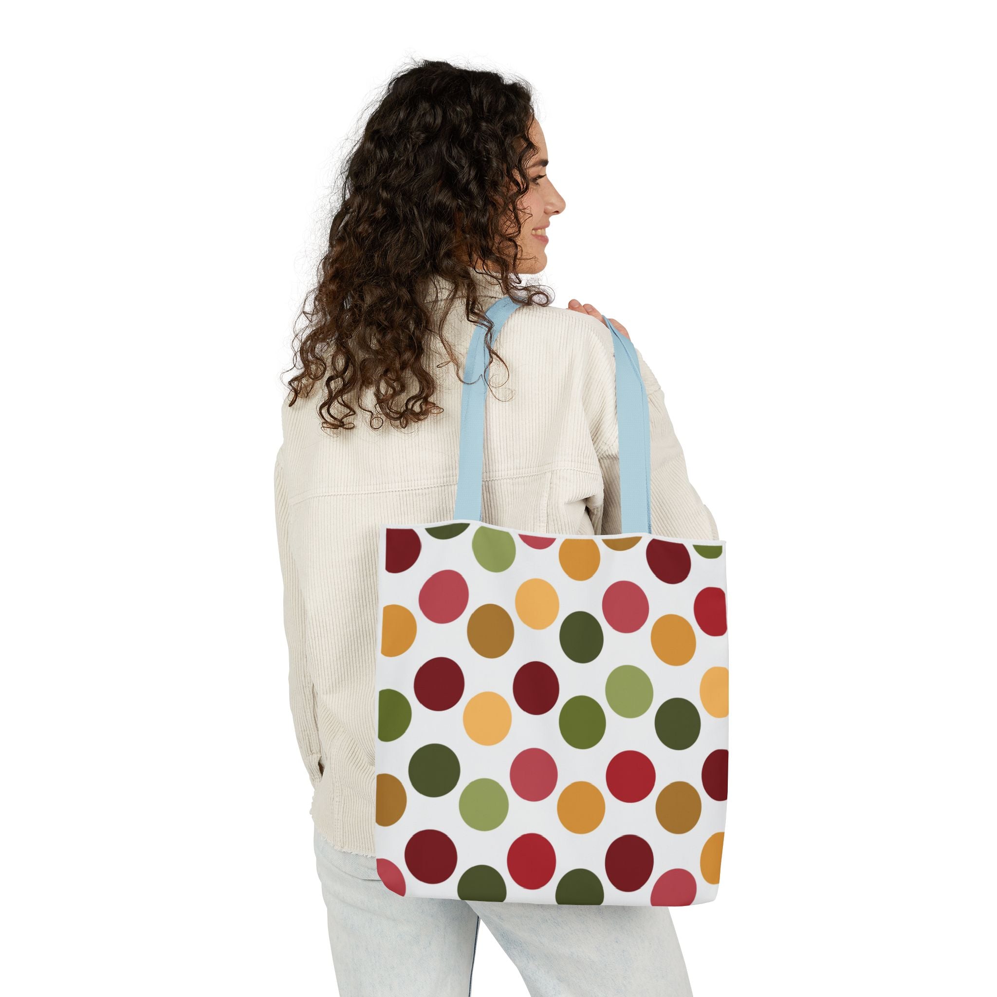 Colorful Polka Dot Canvas Tote Bag | Gallory Hive