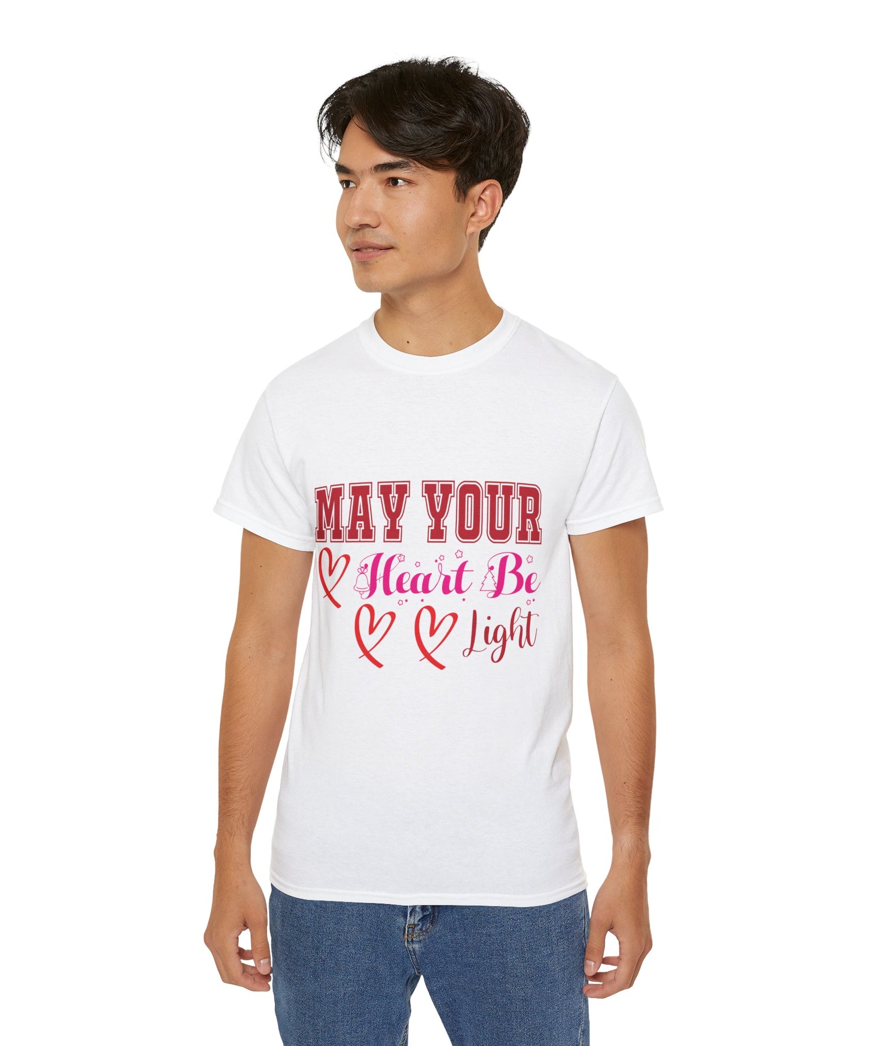 May Your Heart Be Light Christmas T-Shirt | Gallory Hive