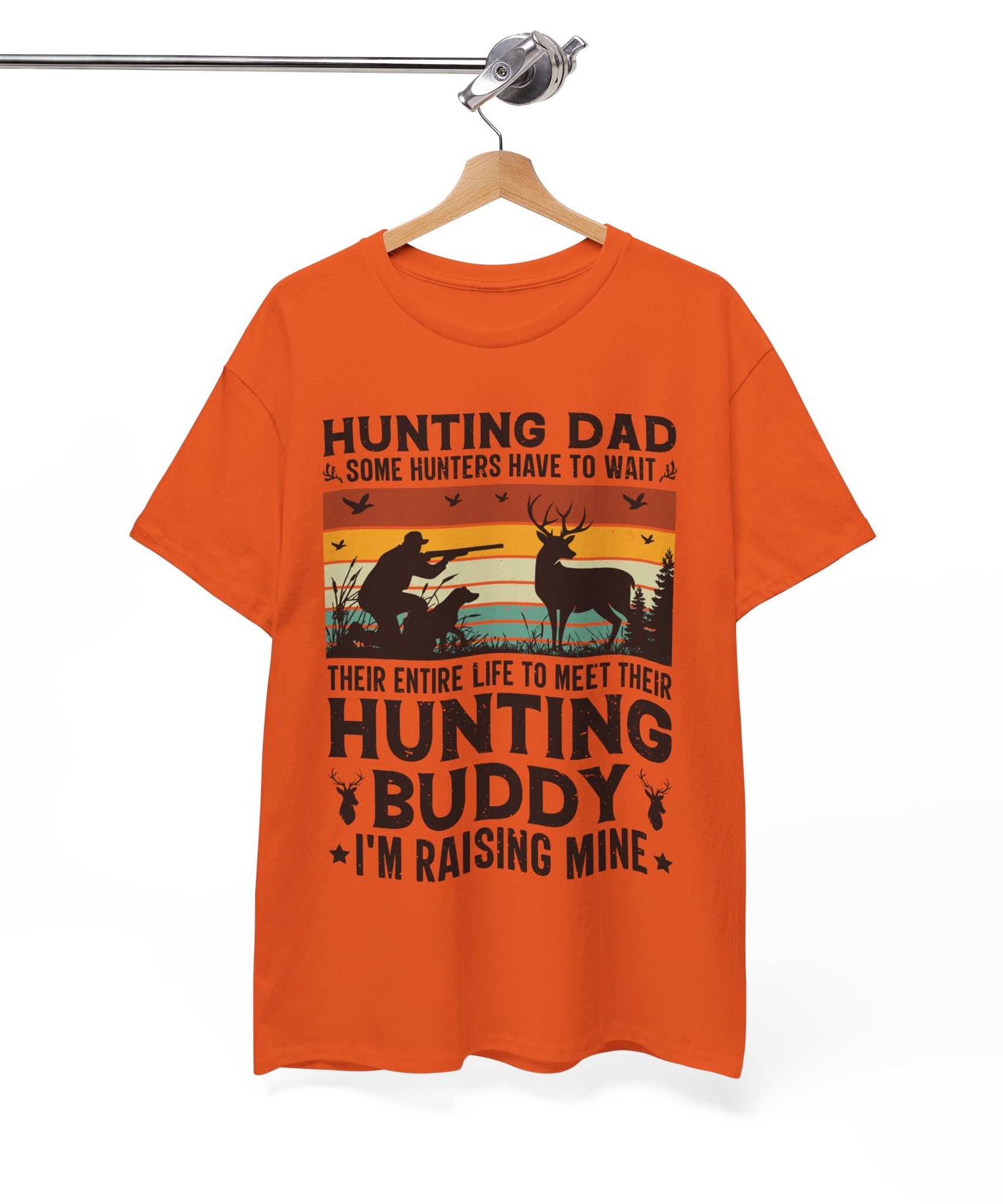 Retro Hunter Tee – Dog, Deer & Rifle Scene | Gallory Hive