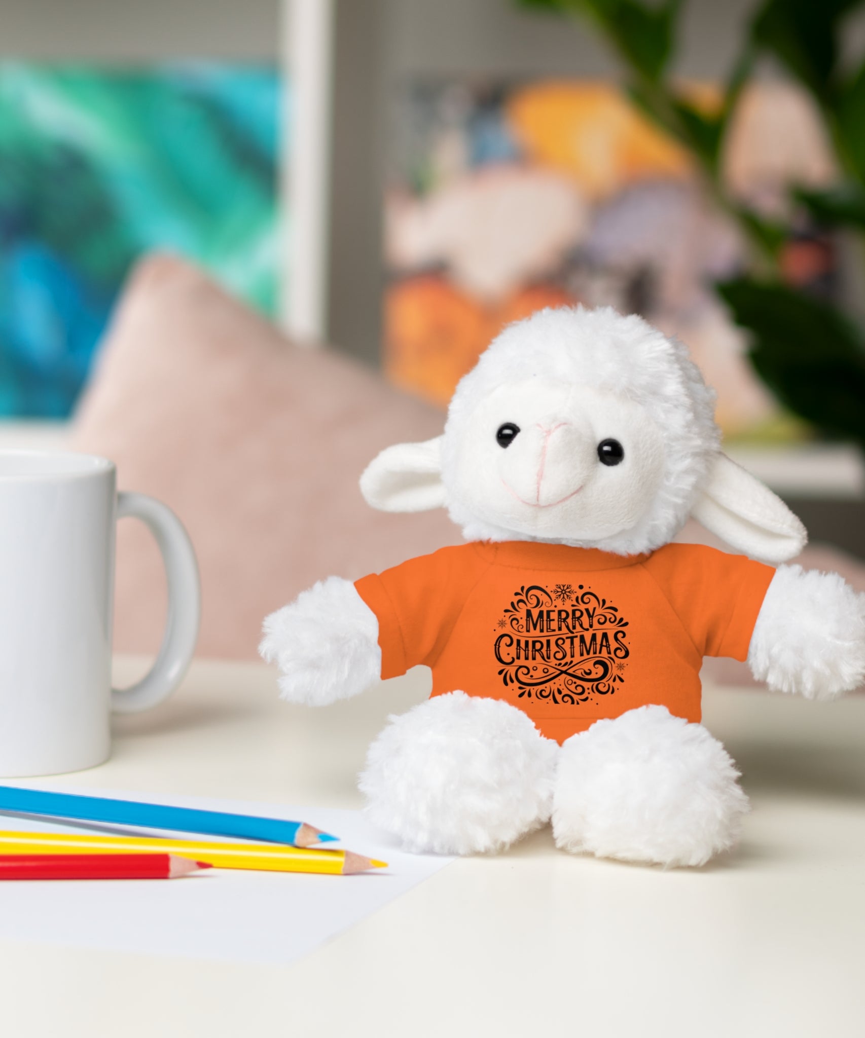 Festive Merry Christmas Stuffed Sheep | Gallory Hive