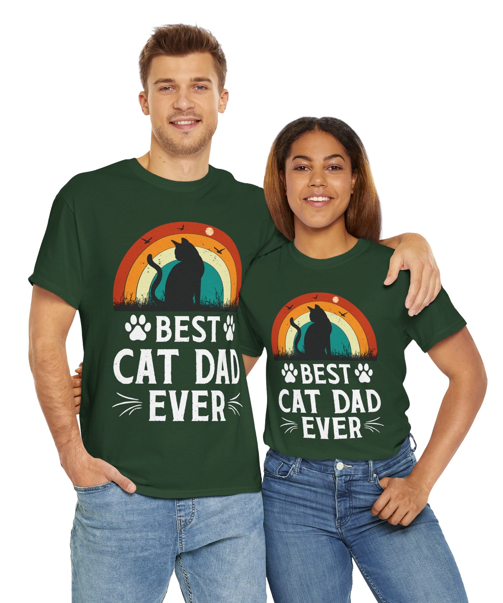 Best Cat Dad Ever T-Shirt Retro
