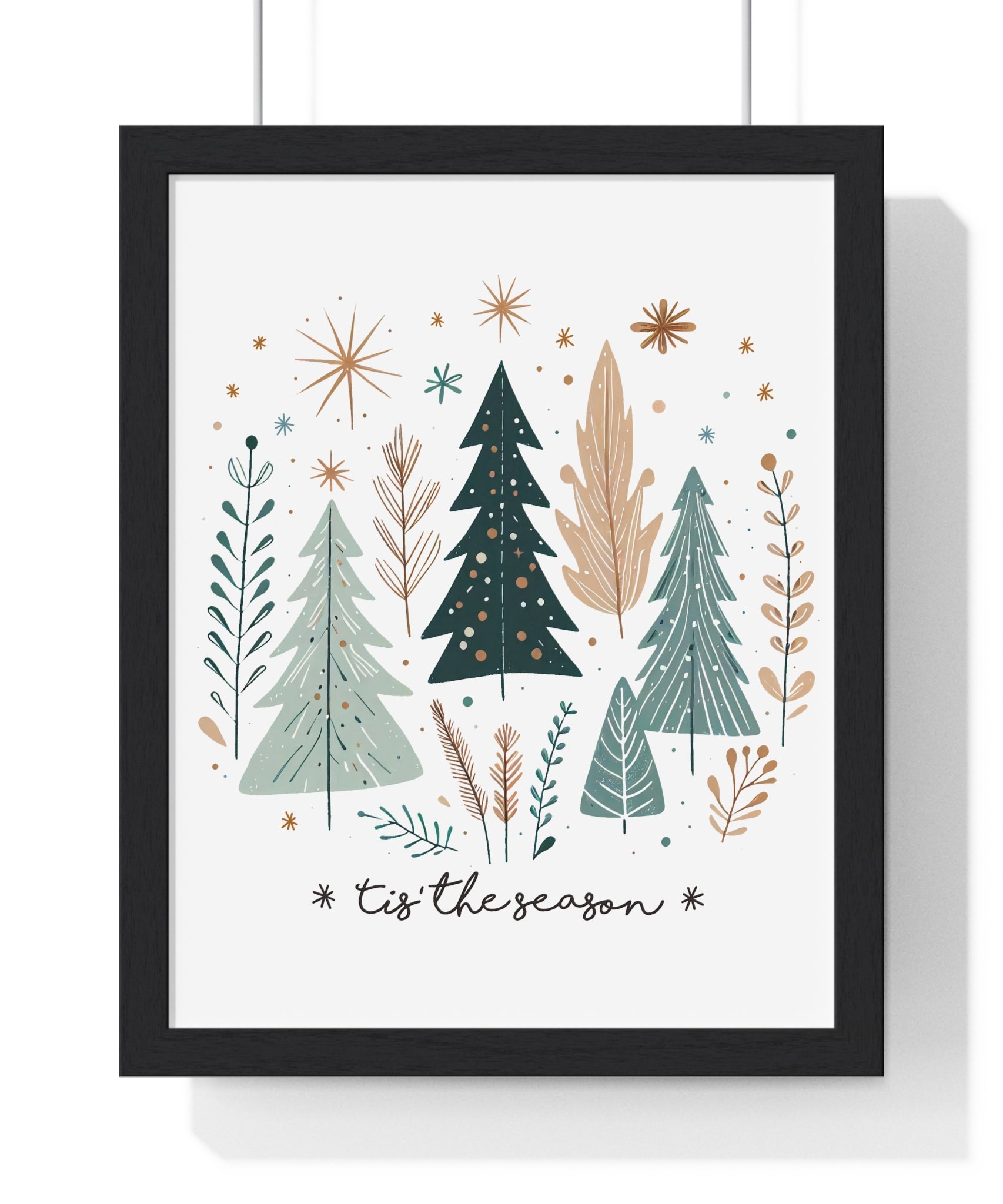 Tis the Season Holiday Tree Framed Wall Art