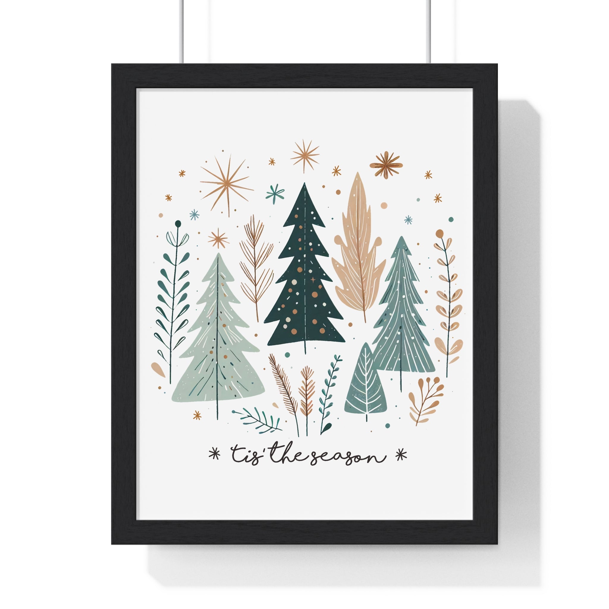 Tis the Season Holiday Tree Framed Wall Art