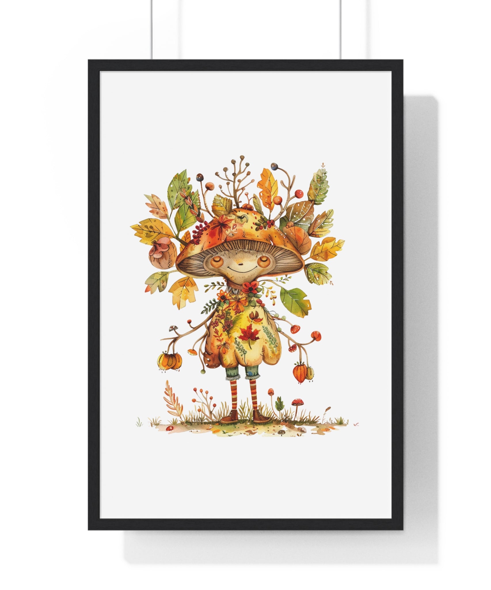 Whimsical Mushroom Forest Wooden Framed Wall Art