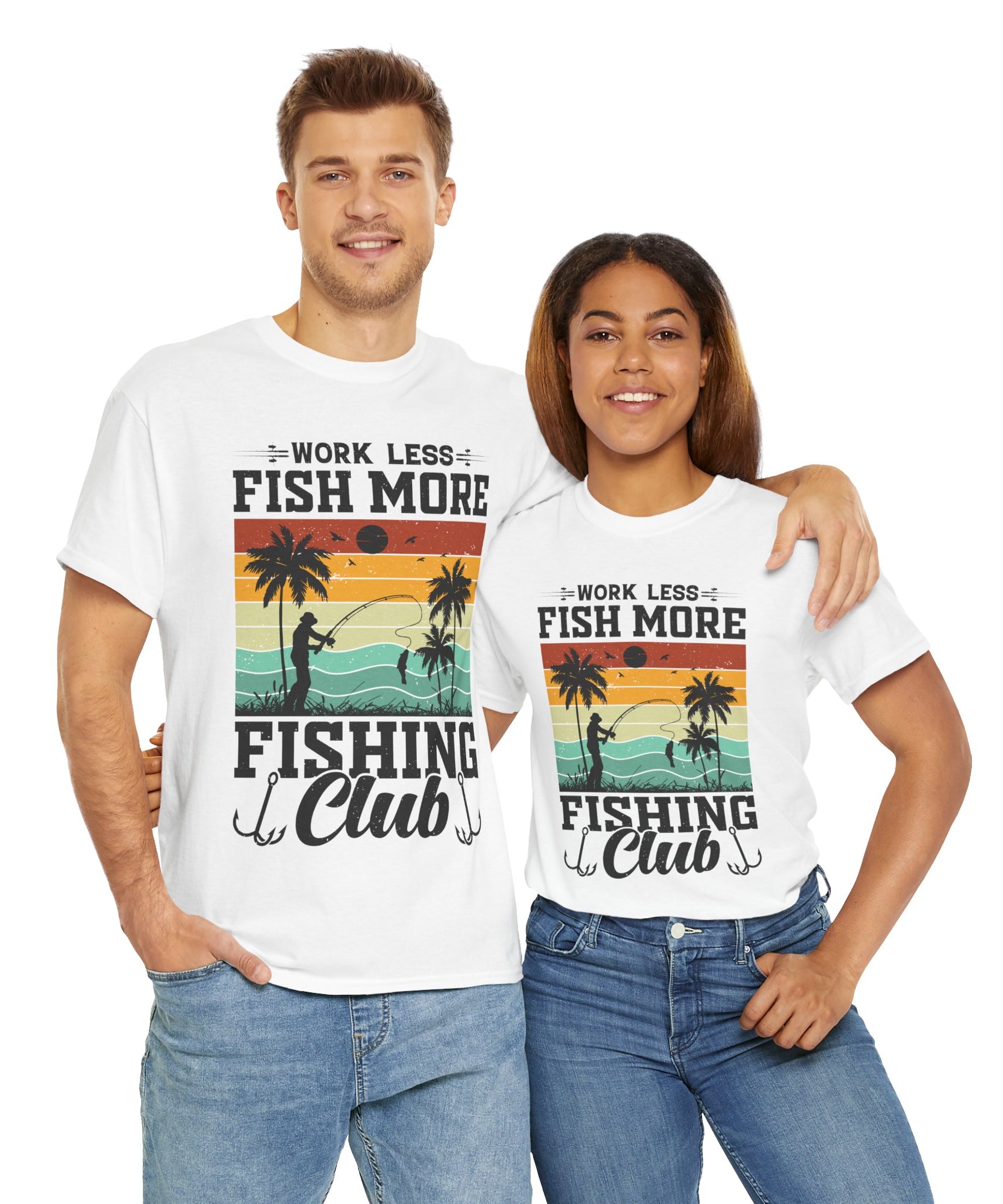 Retro Fisherman Sunset T-Shirt