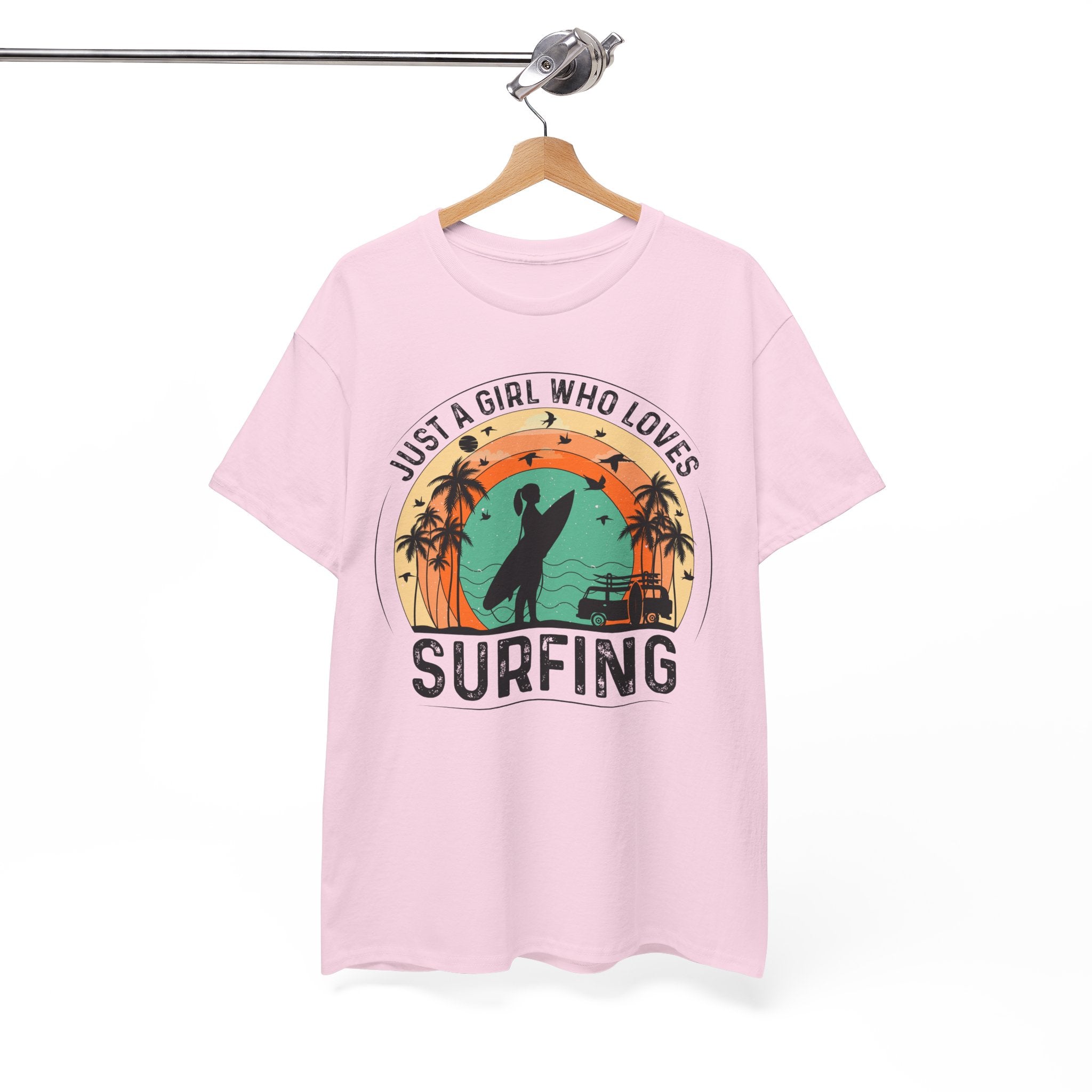 Beach Girl Surfing Retro Tee