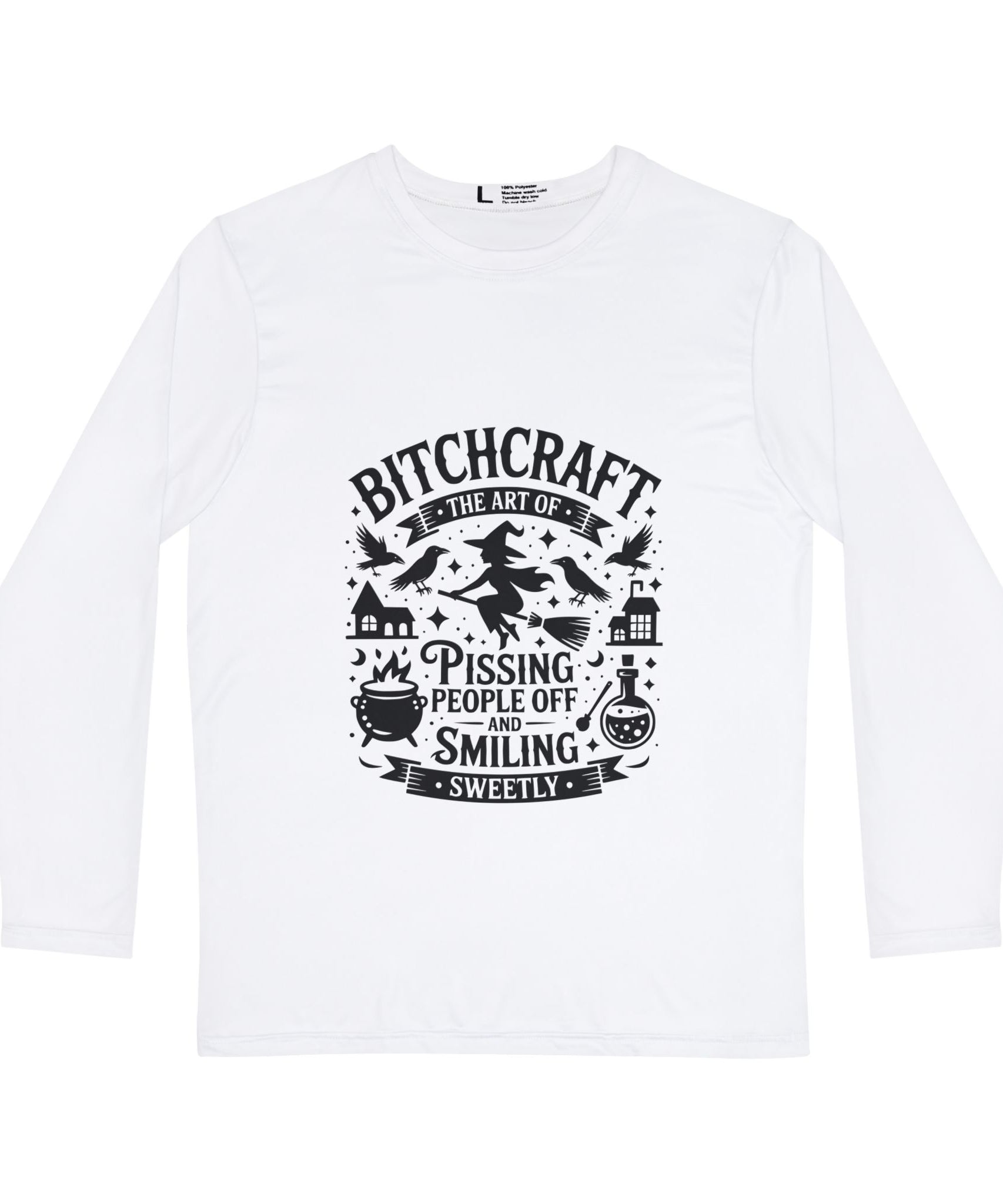 Men's Long Sleeve Shirt - Bitchcraft Design, Perfect for Witchy Vibes, Occult Lovers, Casual Wear, Halloween, Gifts